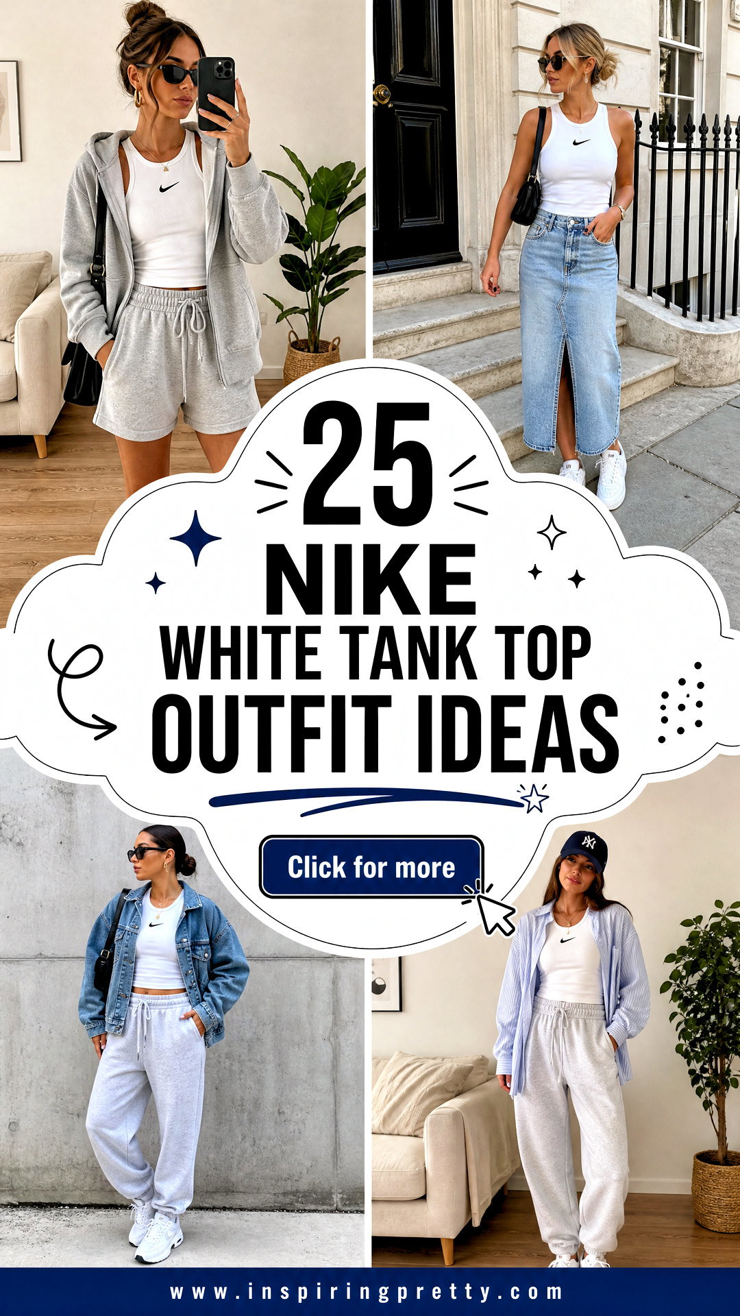 25 Nike White Tank Top Outfit Ideas for Sporty Style - 25 Nike White Tank Top Outfit Ideas for Sporty Style