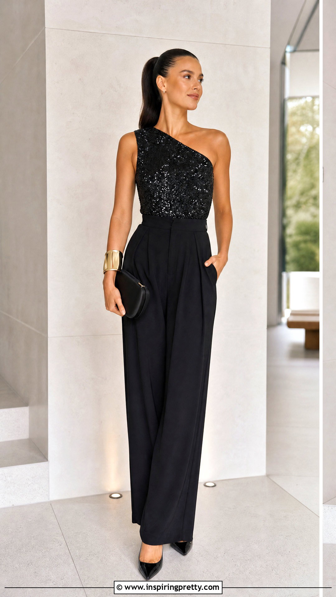 Nina Ricci One Shoulder Top With Black Trousers - 20 nina ricci tops outfit ideas