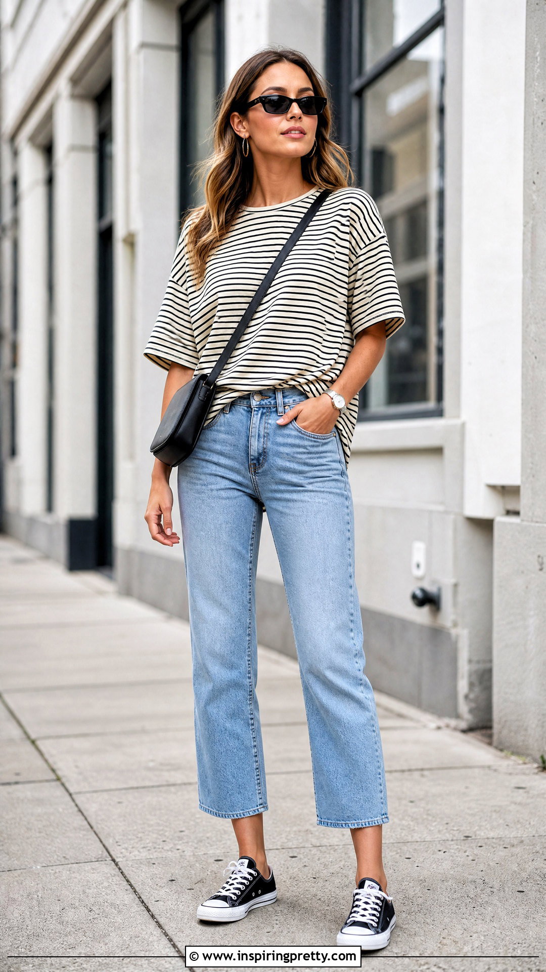 No Boundaries Striped Oversized Tee Outfit - 20 No Boundaries Women's Tops outfit ideas