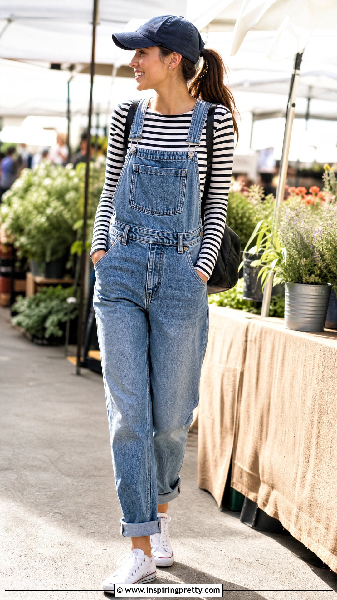 No Boundaries Striped Tee With Denim Overalls - 20 no boundaries tops outfit ideas