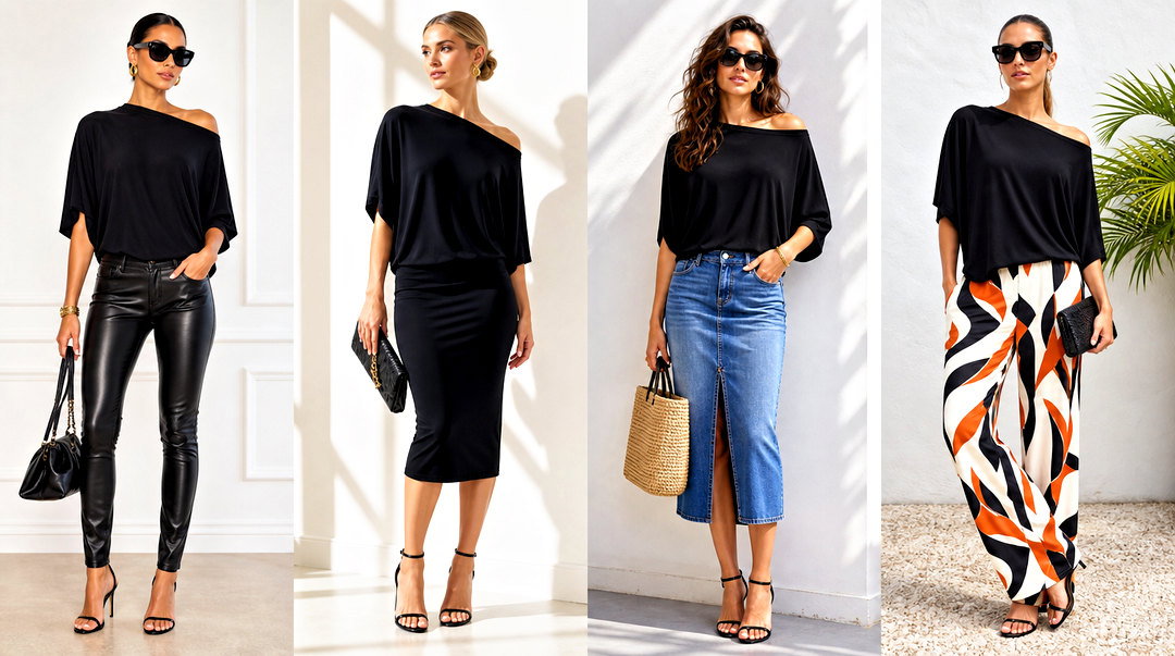 20 Norma Kamali Drop Shoulder Top Outfit Ideas for Chic Nights