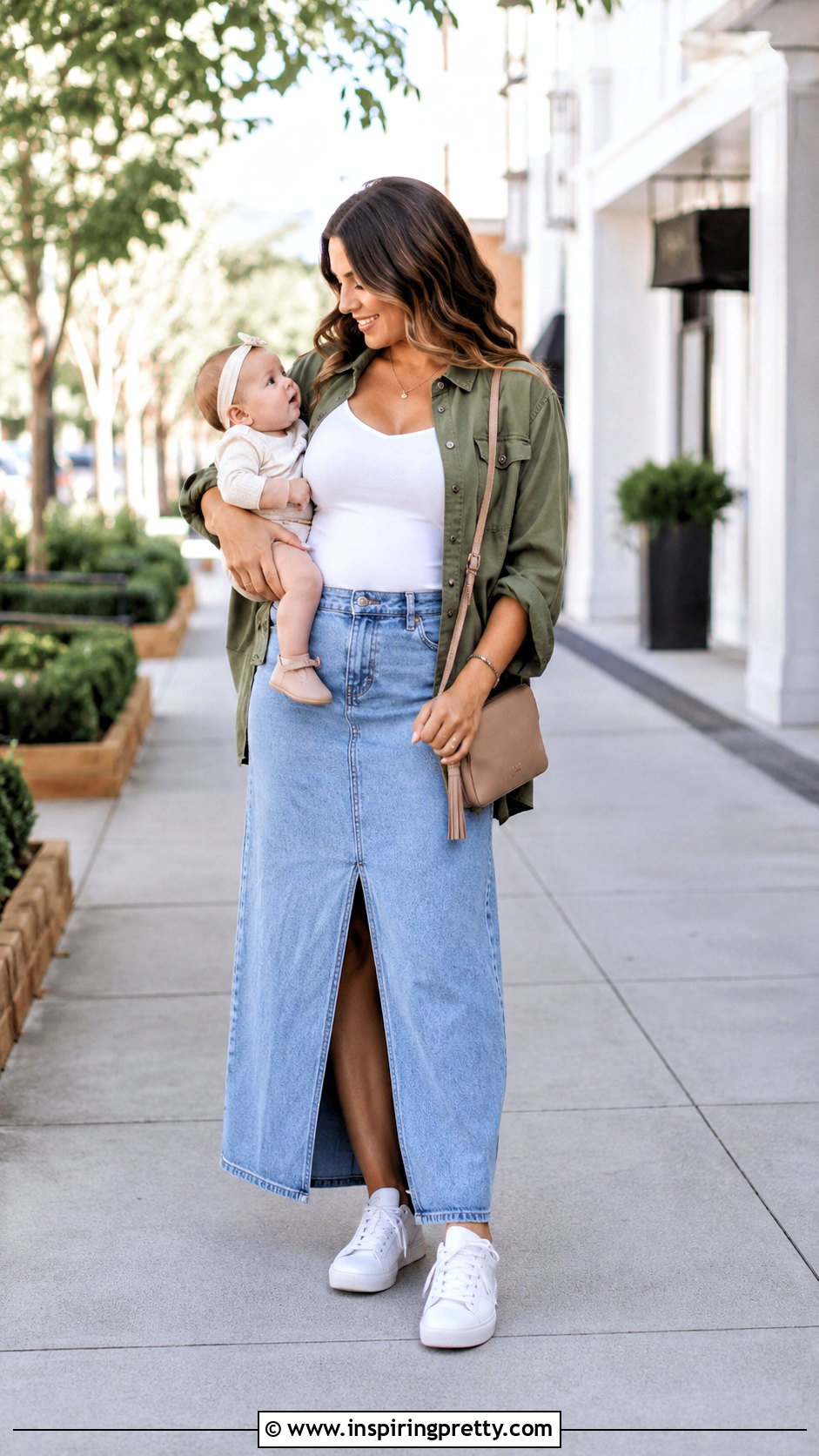 Nursing Cami Top With Denim Maxi Skirt - 20 Nursing Cami Top outfit ideas