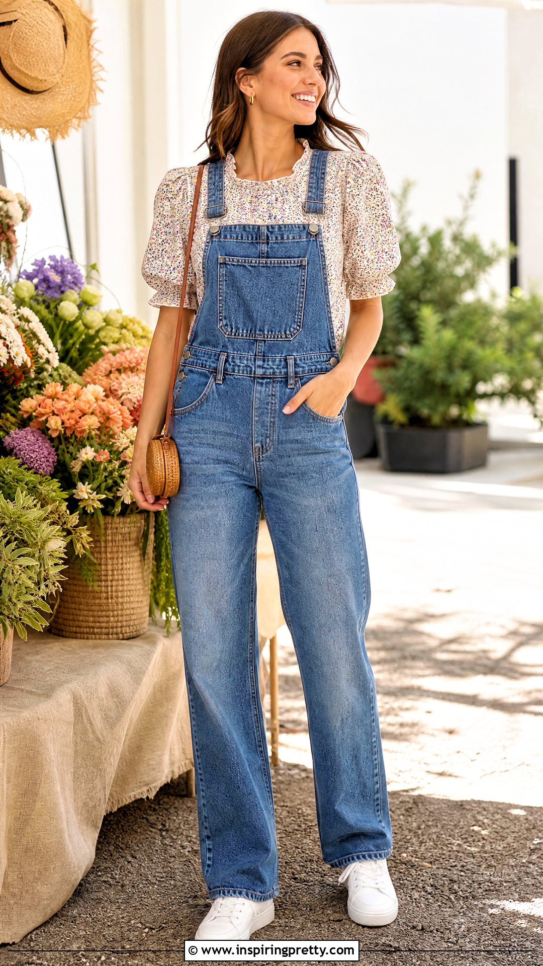 Odille Top With Denim Overalls - 20 odille top outfit ideas