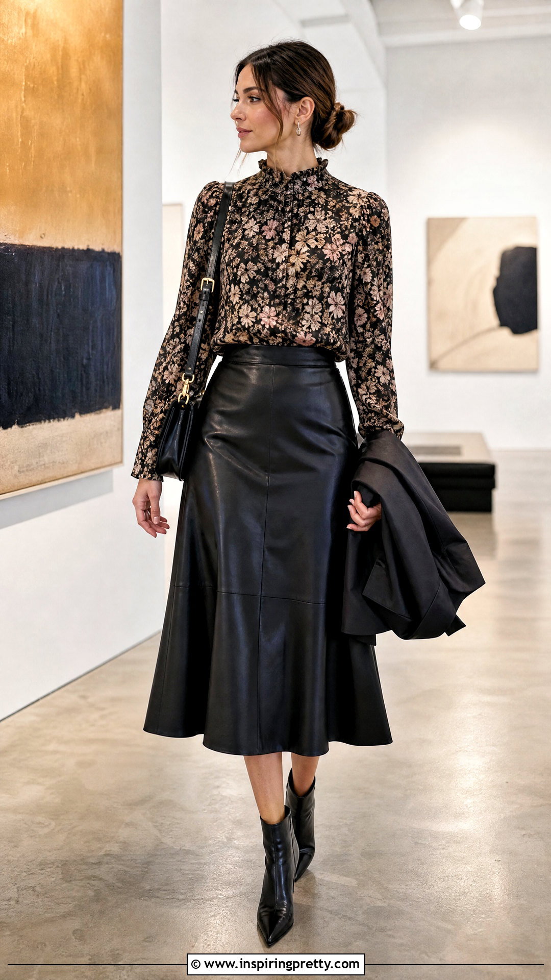 Odille Top With Faux Leather Skirt - 20 odille top outfit ideas