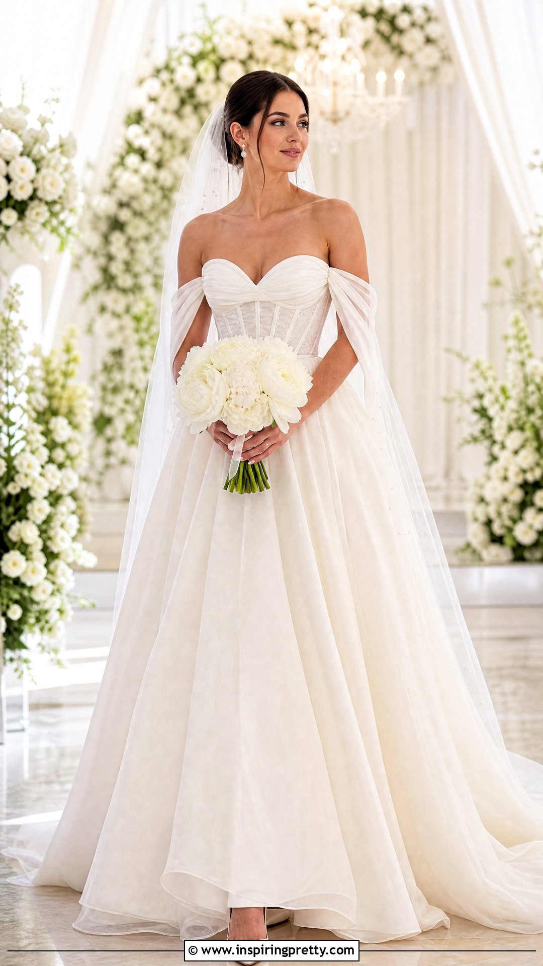 Off Shoulder Corset Wedding Dress With Full Skirt - 50 wedding dress corset top outfit ideas