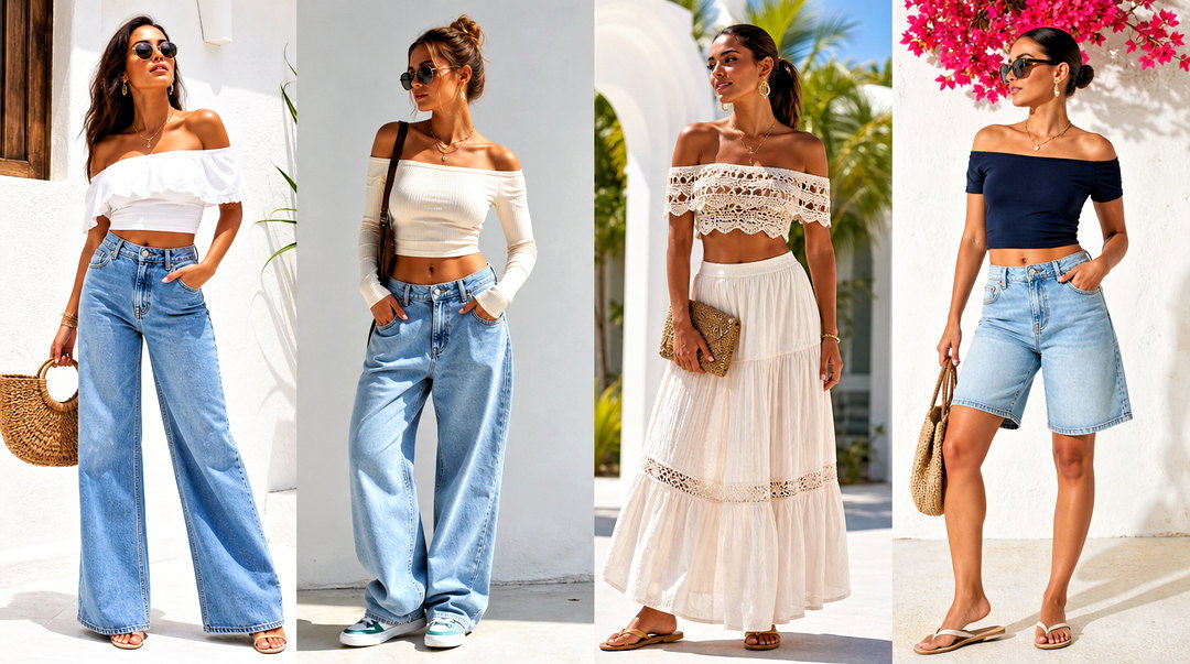 20 Off-Shoulder Crop Top Fashion Ideas for Summer Nights