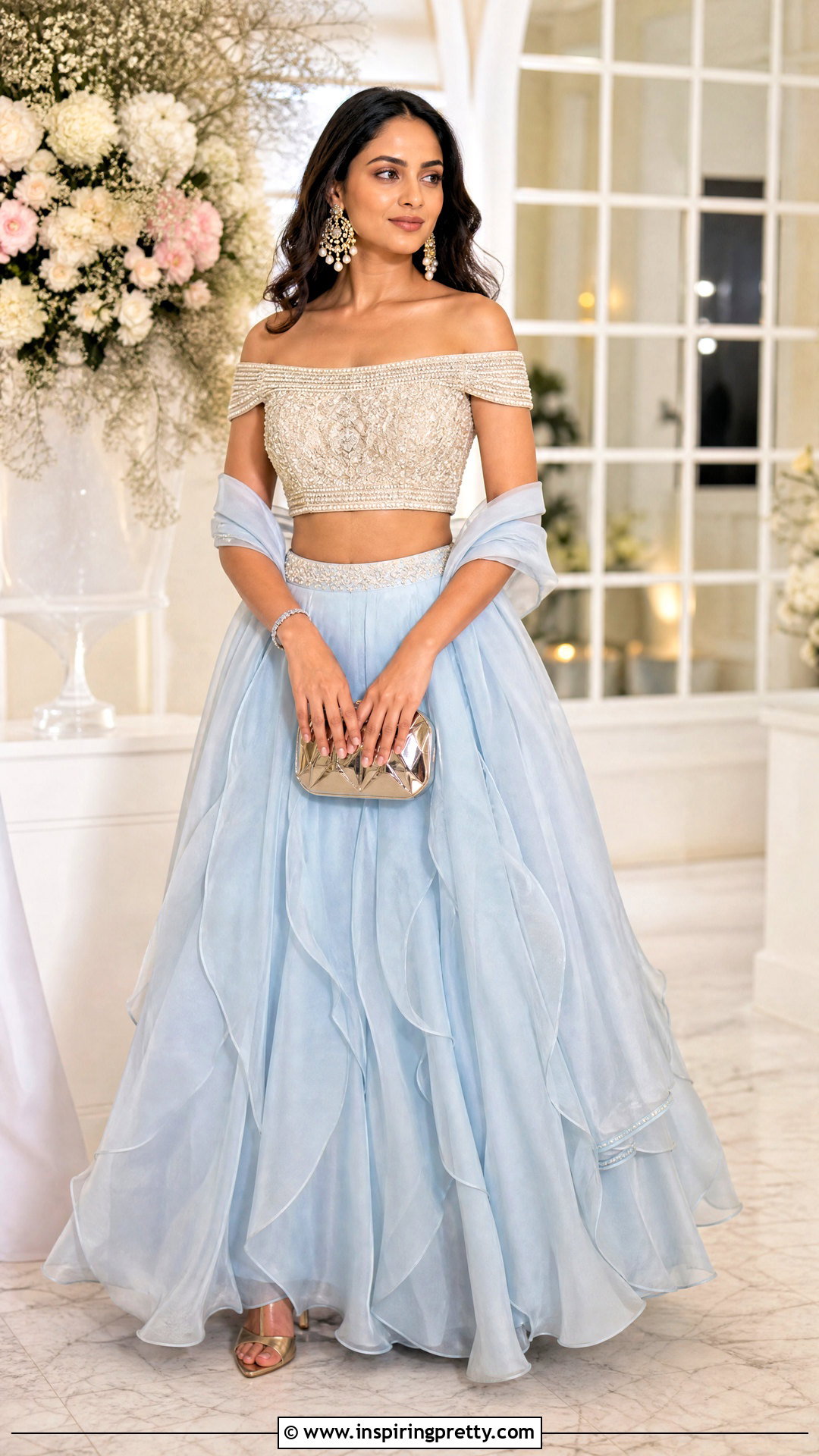 Off Shoulder Crop Top Lehenga - 50 lehenga blouse designs crop tops outfit ideas