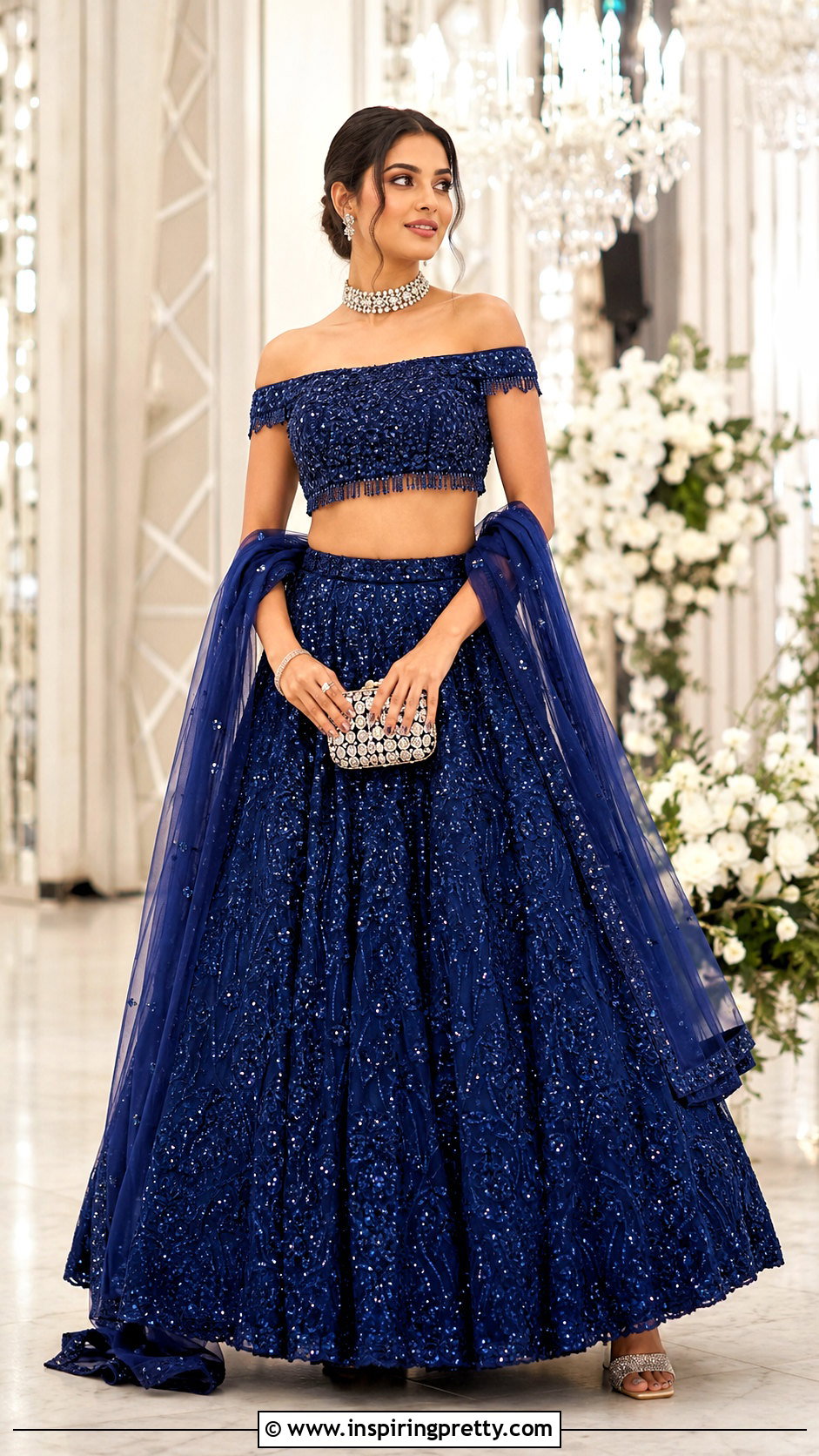 Off Shoulder Crop Top Lehenga - 50 Modern Lehenga Designs Crop Tops outfit ideas