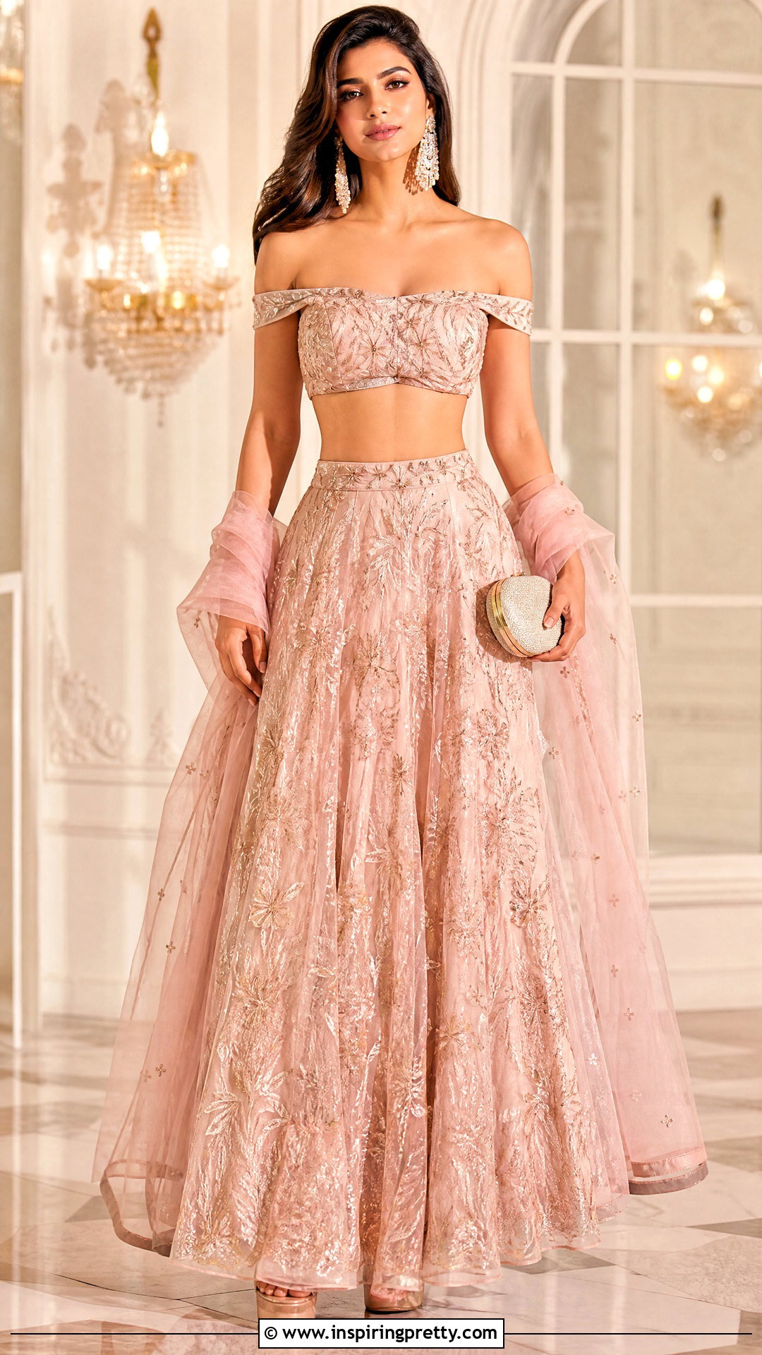 Off Shoulder Crop Top Lehenga - 25 crop top lehenga new models