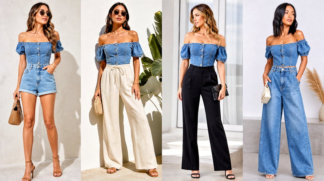 25 Off Shoulder Jean Top Outfit Ideas for Casual Chic Style