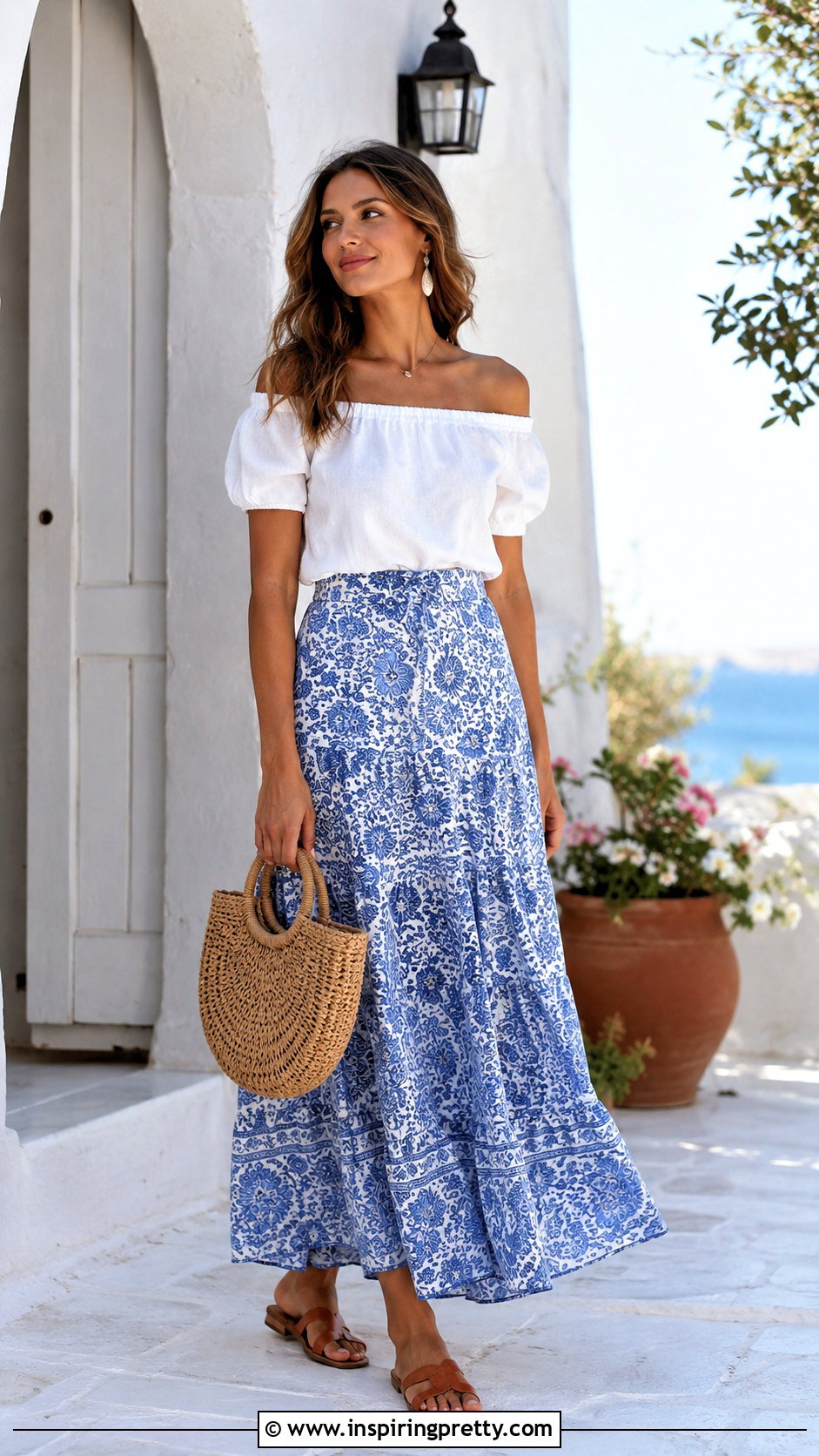Off Shoulder Top And Maxi Skirt Outfit - 50 must have tops outfit ideas