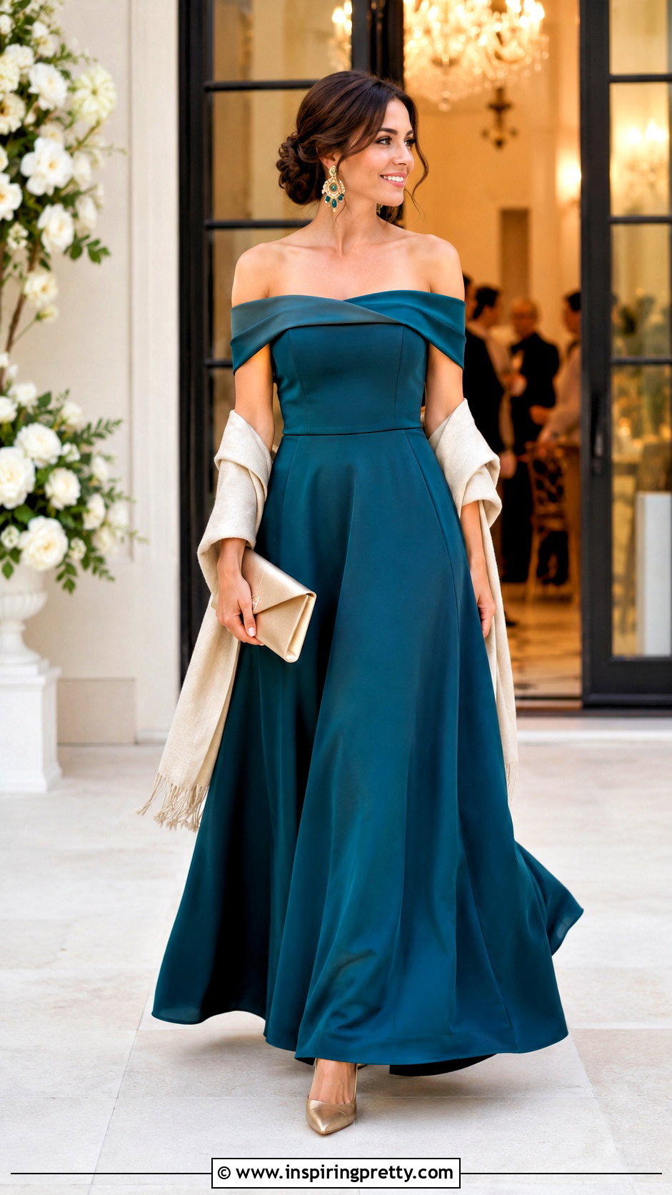 Off Shoulder Top With A Line Long Skirt - 20 long skirt and top party wedding dresses