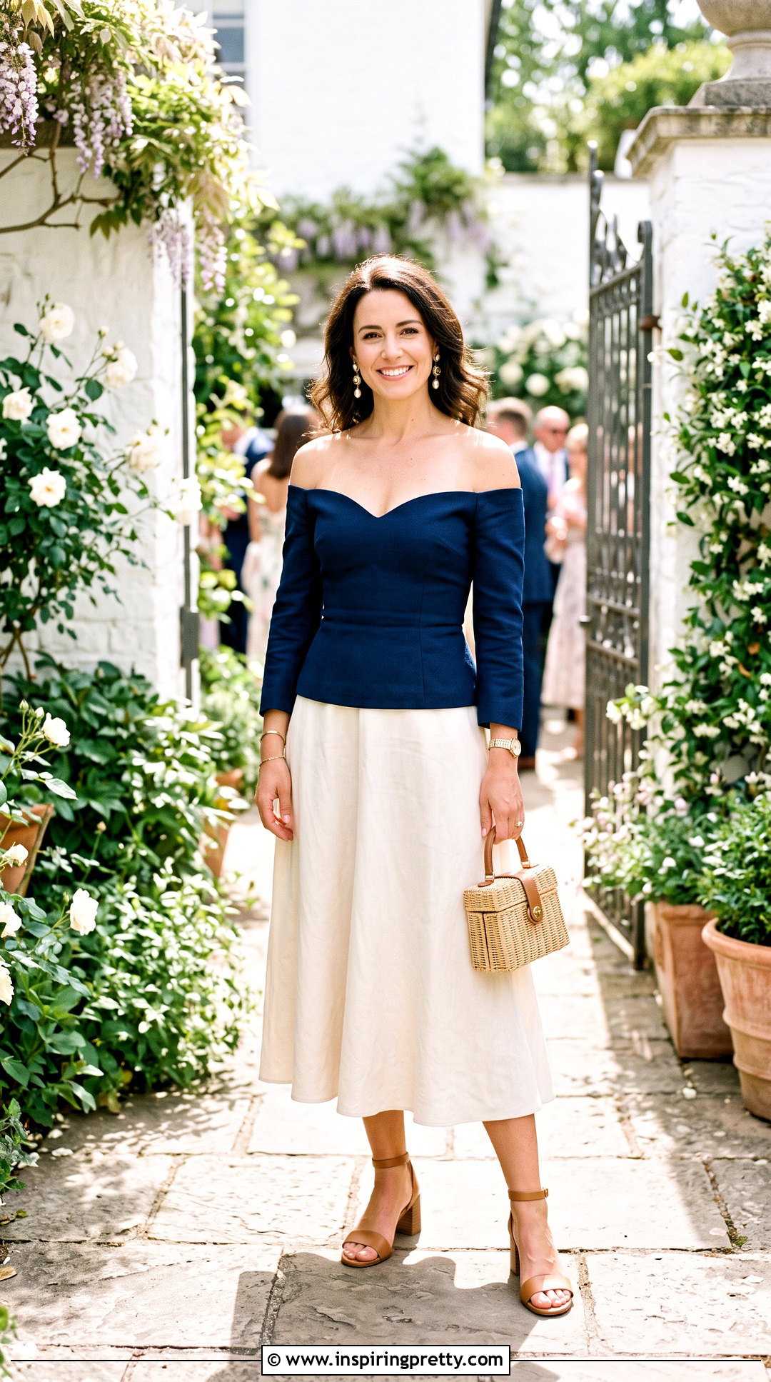 Off Shoulder Top With A Line Skirt - 50 tops for big busted women