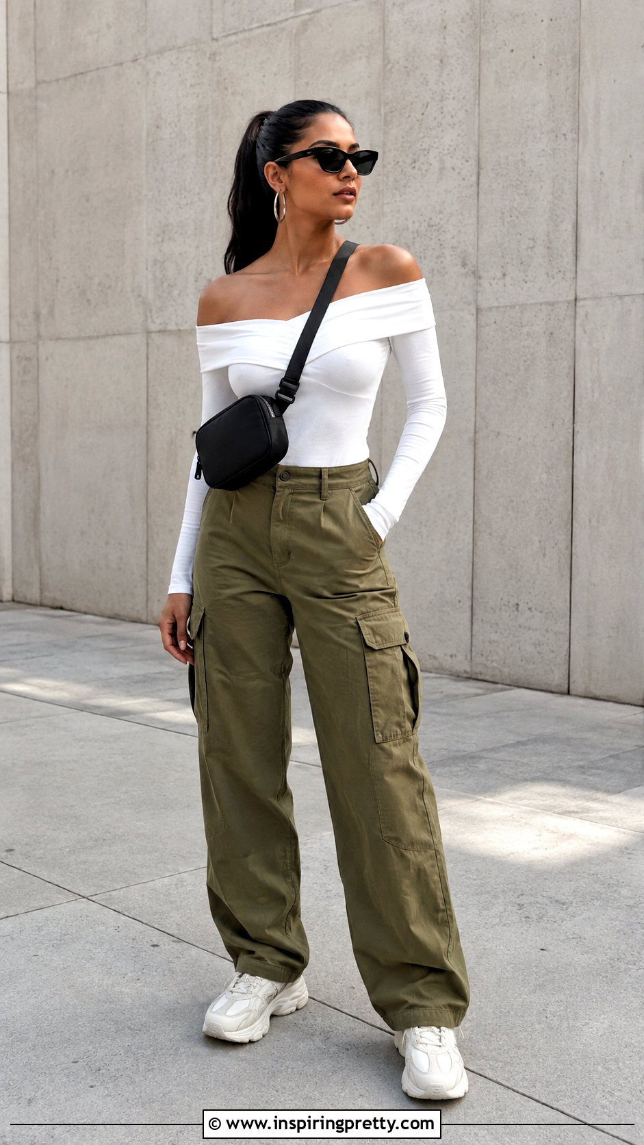 Off Shoulder Top With Cargo Pants - how to style off shoulder top (50 ways)