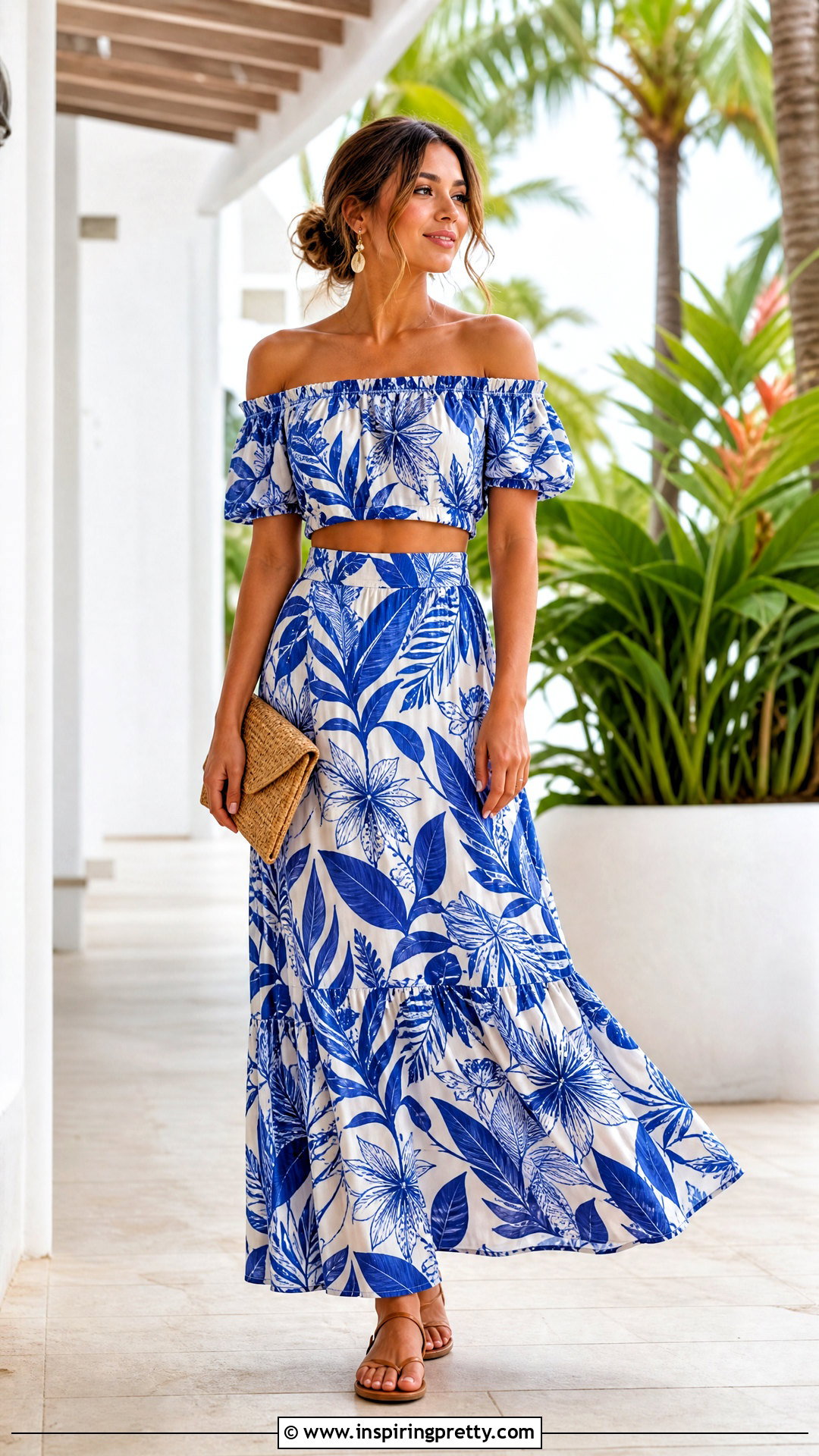 Off Shoulder Top With Matching Maxi Skirt - 50 offshoulder outfit tops outfit ideas