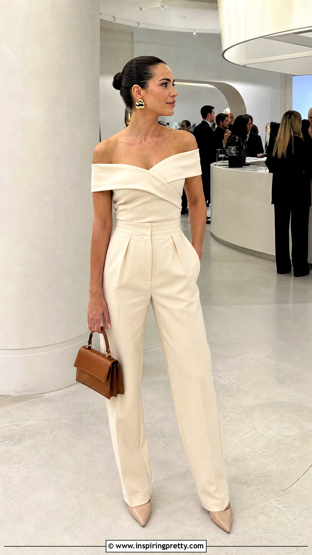 Off Shoulder Top With Matching Trousers - 50 offshoulder outfit tops outfit ideas