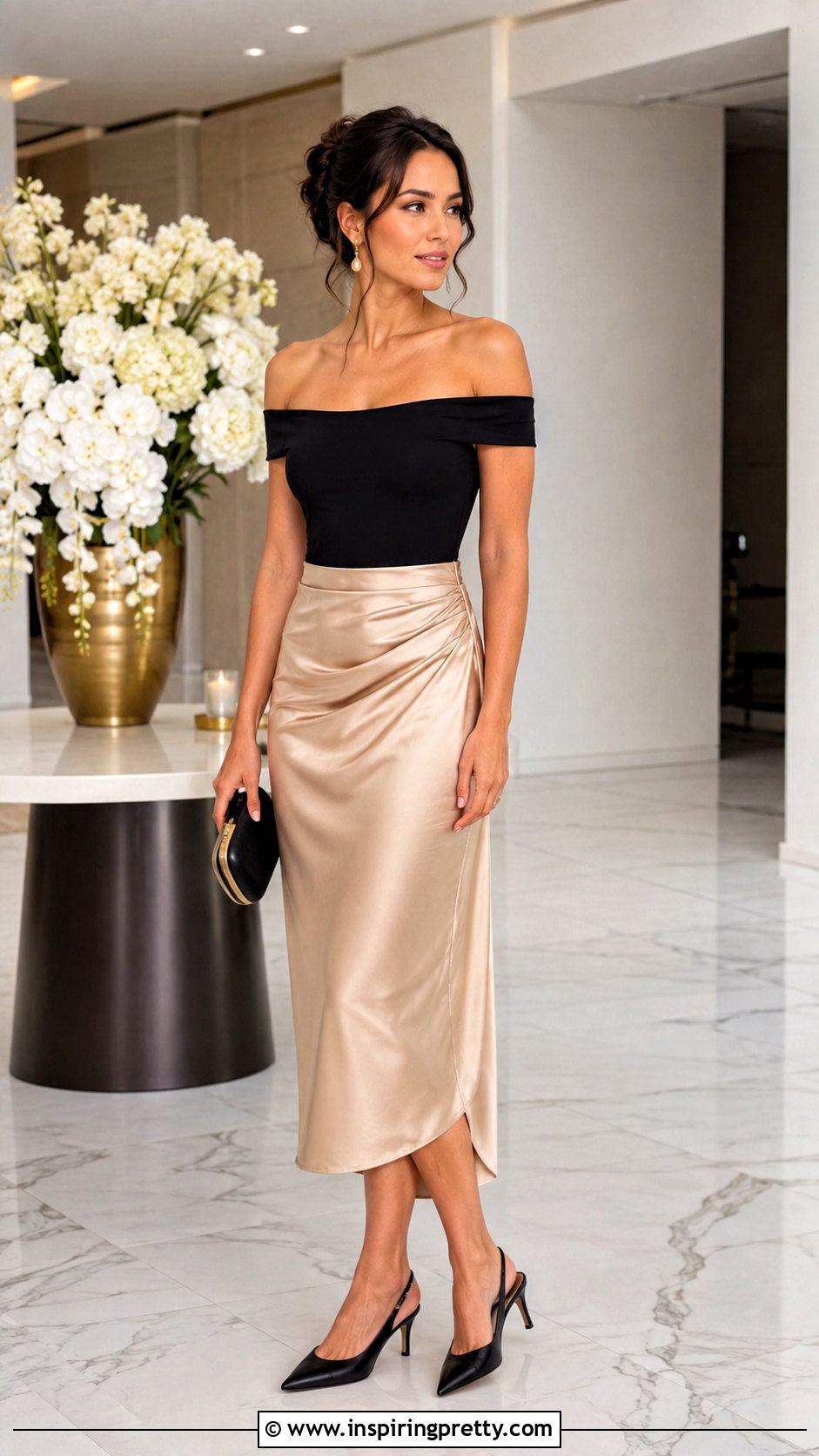 Off Shoulder Top With Satin Skirt - how to style off shoulder top (50 ways)