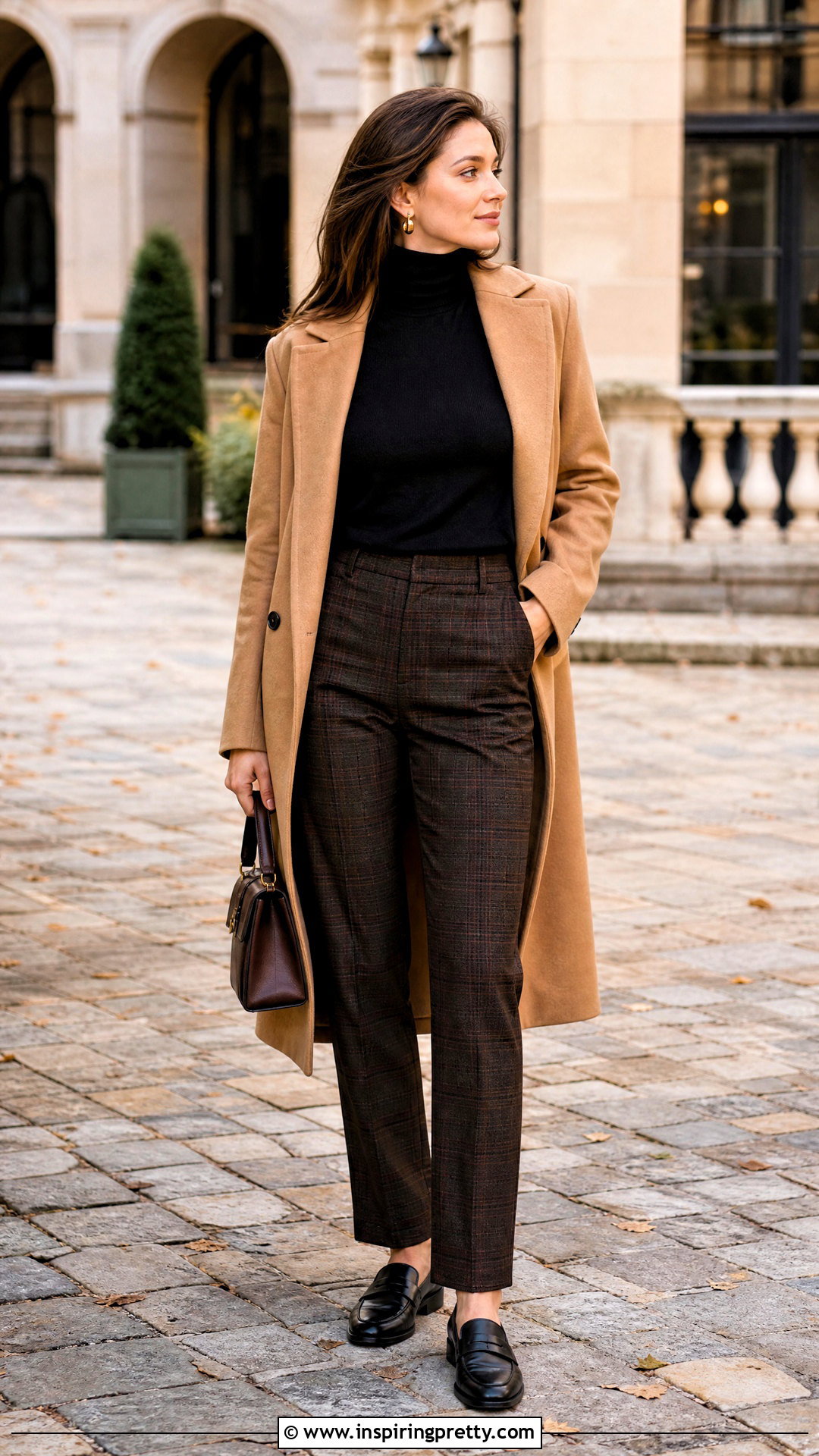 Old Money Black Turtleneck With Plaid Trousers - 50 old money top outfit ideas