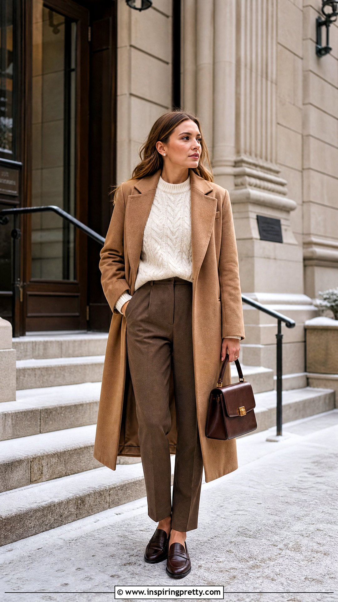 Old Money Cable Knit Sweater Outfit - 50 winter tops aesthetics
