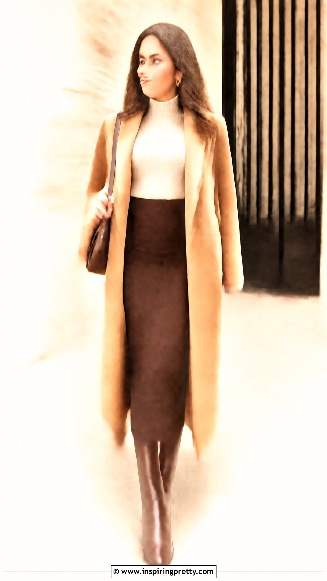 Old Money Mock Neck Top With Column Skirt - 50 old money top outfit ideas