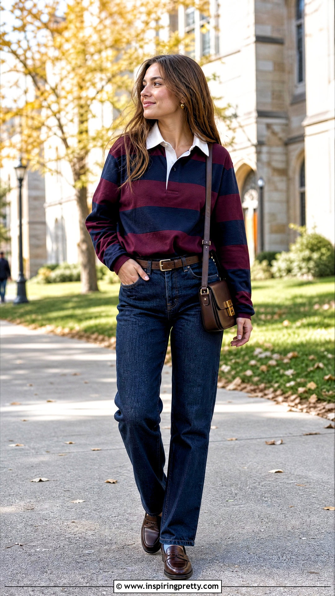 Old Money Rugby Shirt With Straight Leg Jeans - 50 old money top outfit ideas