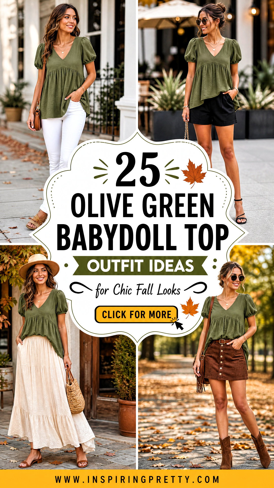 25 Olive Green Babydoll Top Outfit Ideas for Chic Fall Looks - 25 Olive Green Babydoll Top Outfit Ideas for Chic Fall Looks