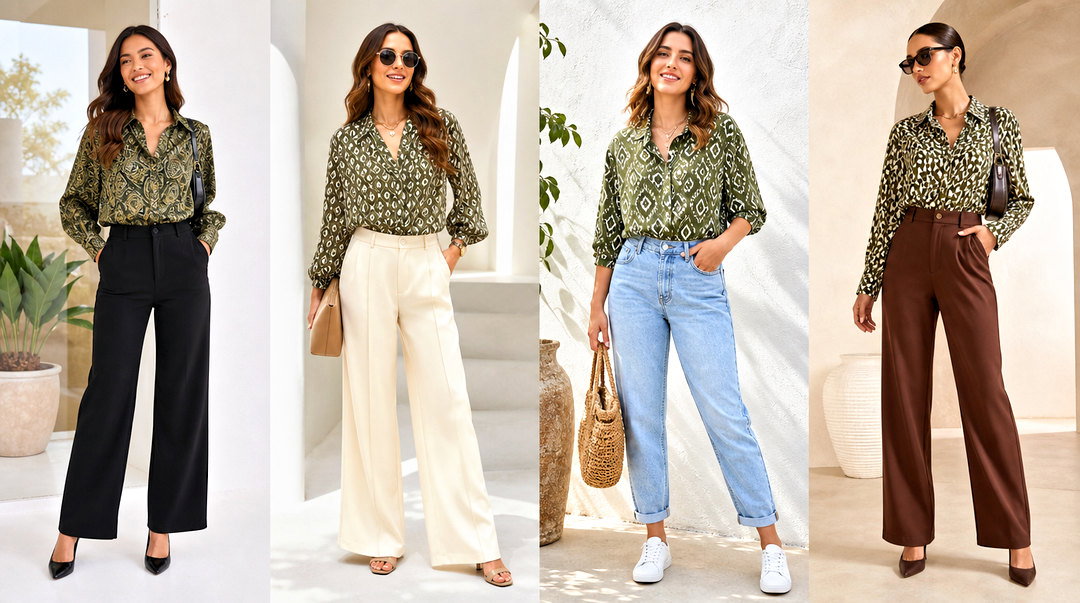 20 Olive Green Print Tops Outfit Ideas for Chic Fall Style