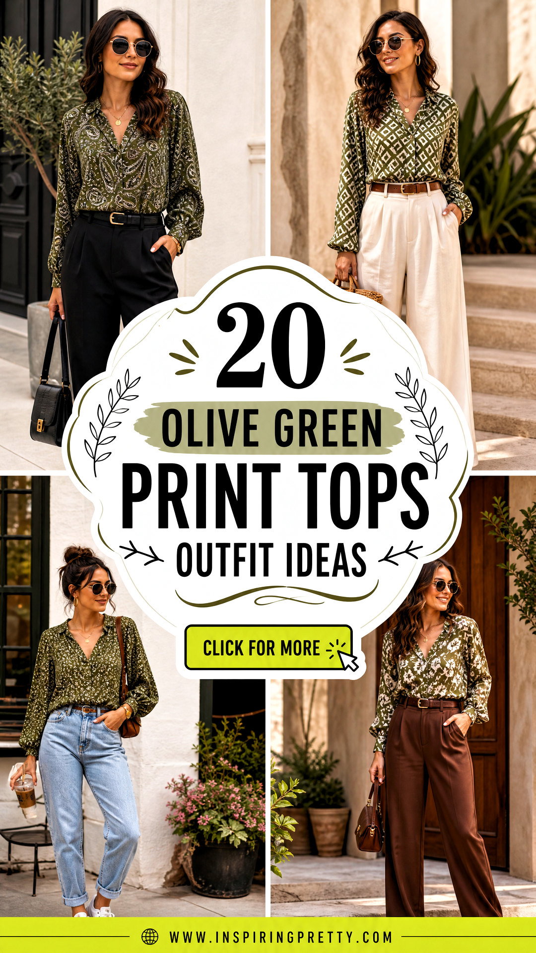 20 Olive Green Print Tops Outfit Ideas for Chic Fall Style - 20 Olive Green Print Tops Outfit Ideas for Chic Fall Style