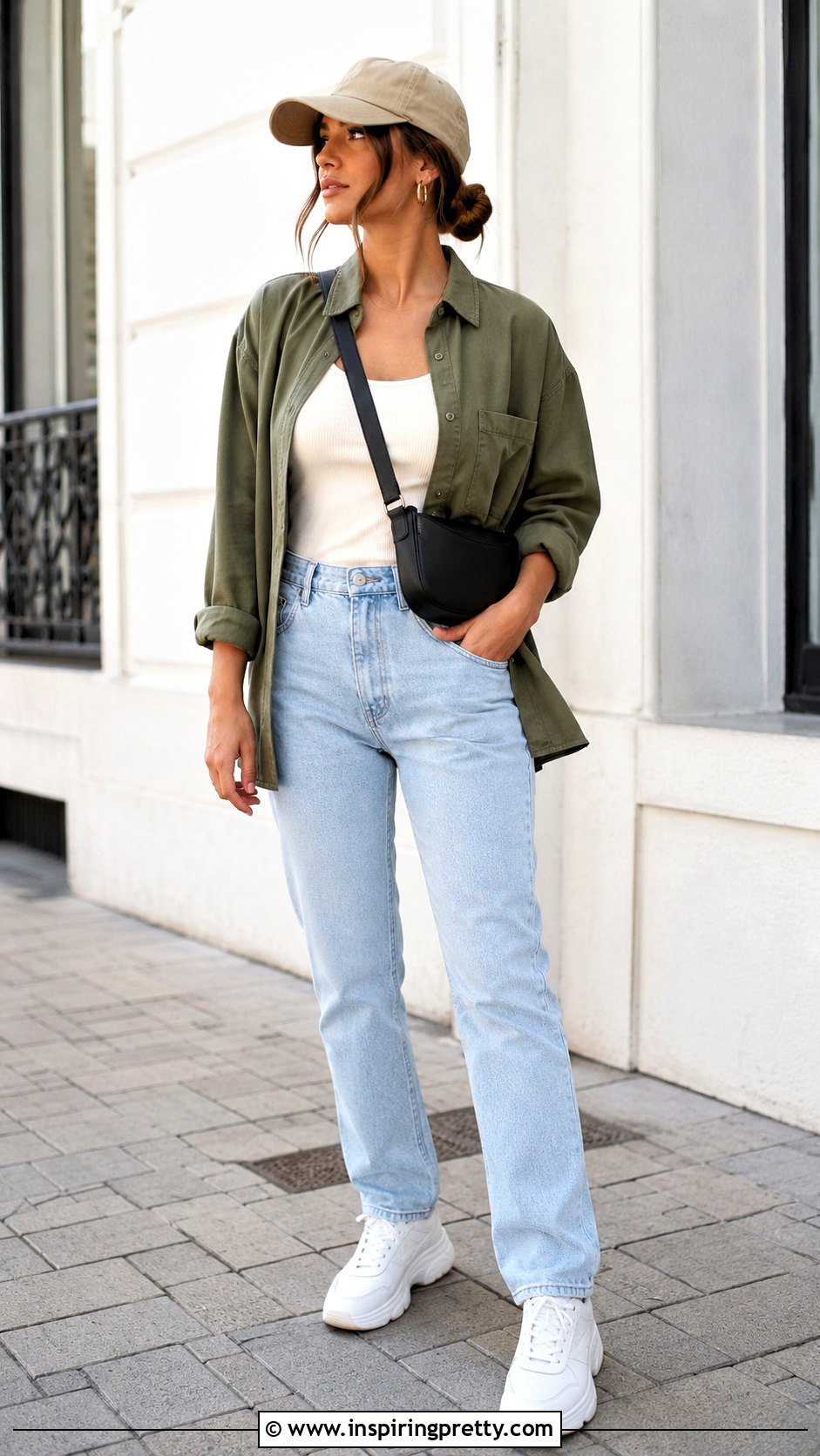 Olive Green Shacket And Straight Jeans - 50 olive green top and jeans outfit ideas