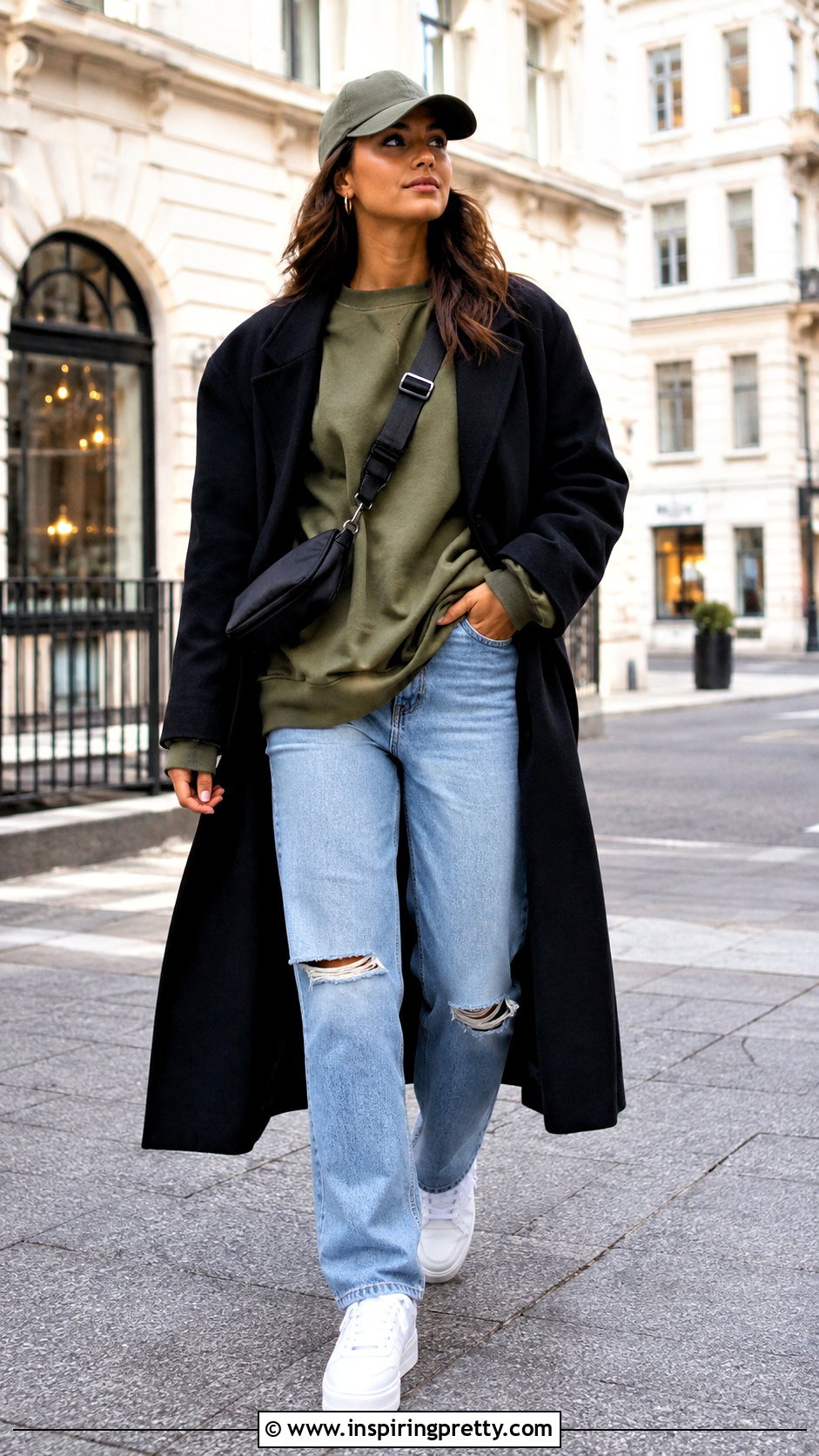 Olive Green Sweatshirt And Ripped Jeans - 50 olive green top and jeans outfit ideas