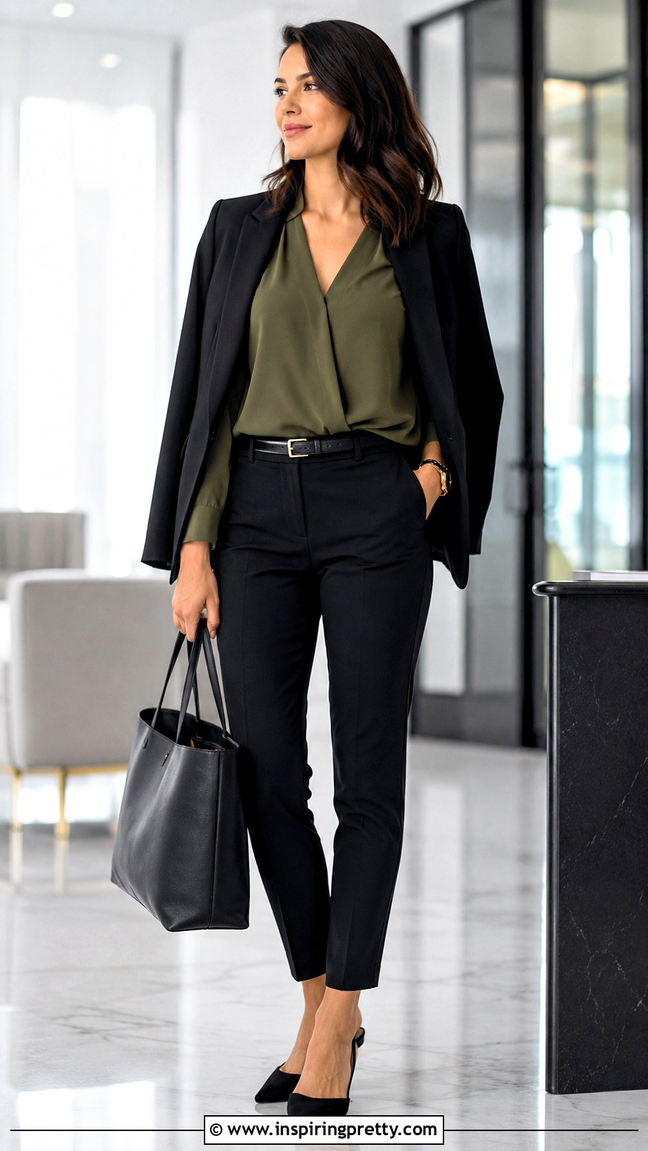 Olive Green Top With Black Trousers - 50 olive green top outfit ideas