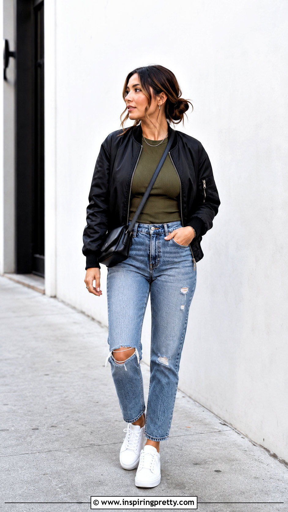 Olive Green Top With Ripped Jeans - 50 olive green top outfit ideas