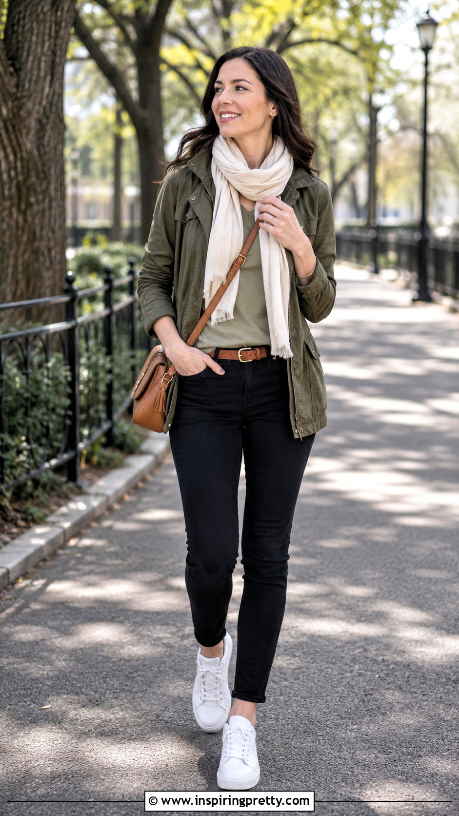 Olive Green Top With a Utility Jacket - 50 olive green top outfit ideas