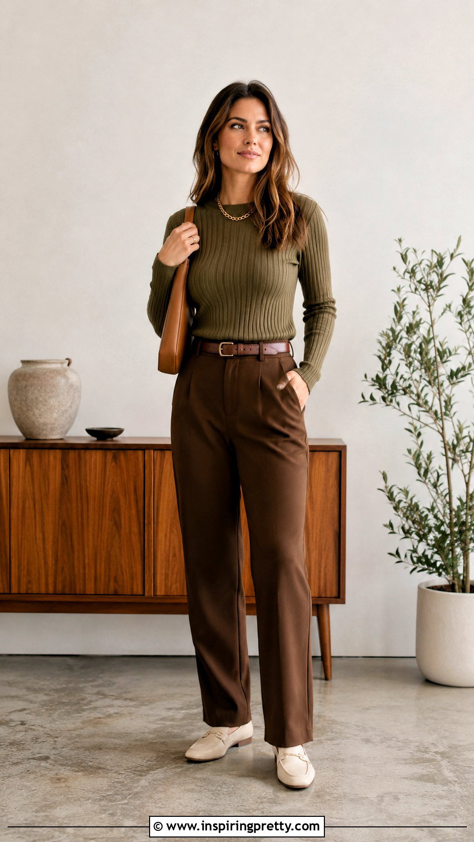 Olive Top With Brown Pants - 50 olive top outfit ideas