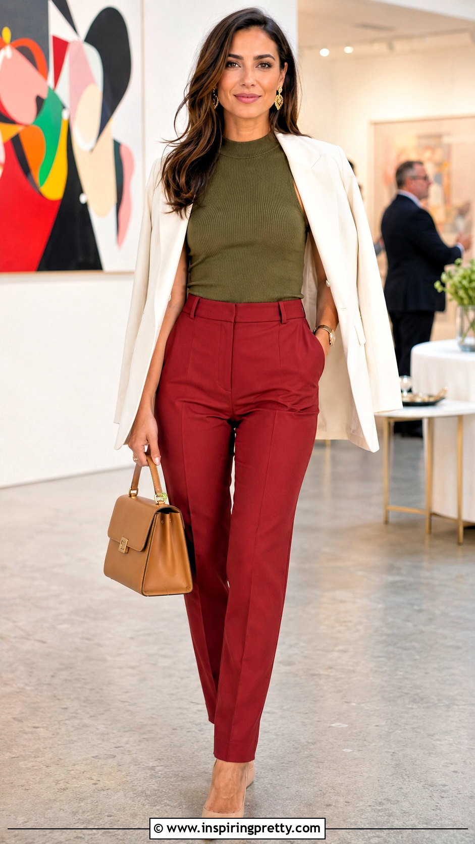 Olive Top With Red Pants - 50 olive top outfit ideas