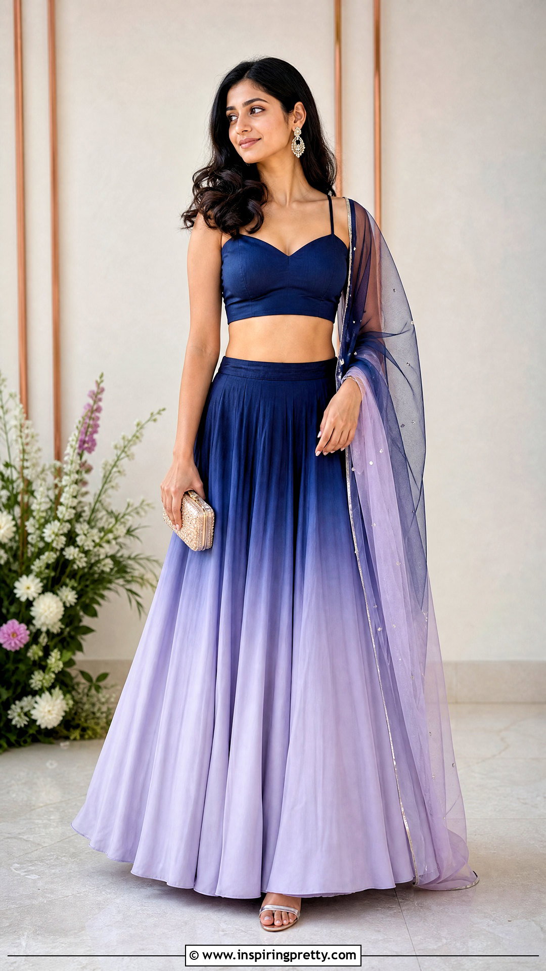 Ombre Crop Top Lehenga - 50 crop top lehenga designs