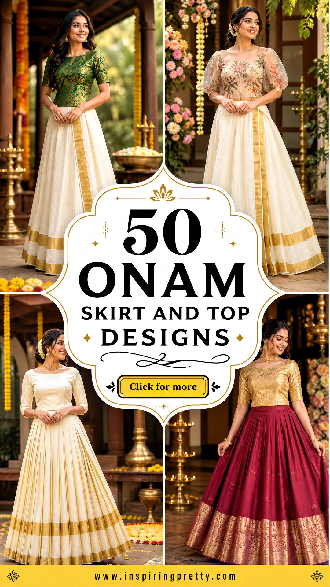 50 Onam Skirt and Top Designs for Elegant Festive Style - 50 Onam Skirt and Top Designs for Elegant Festive Style