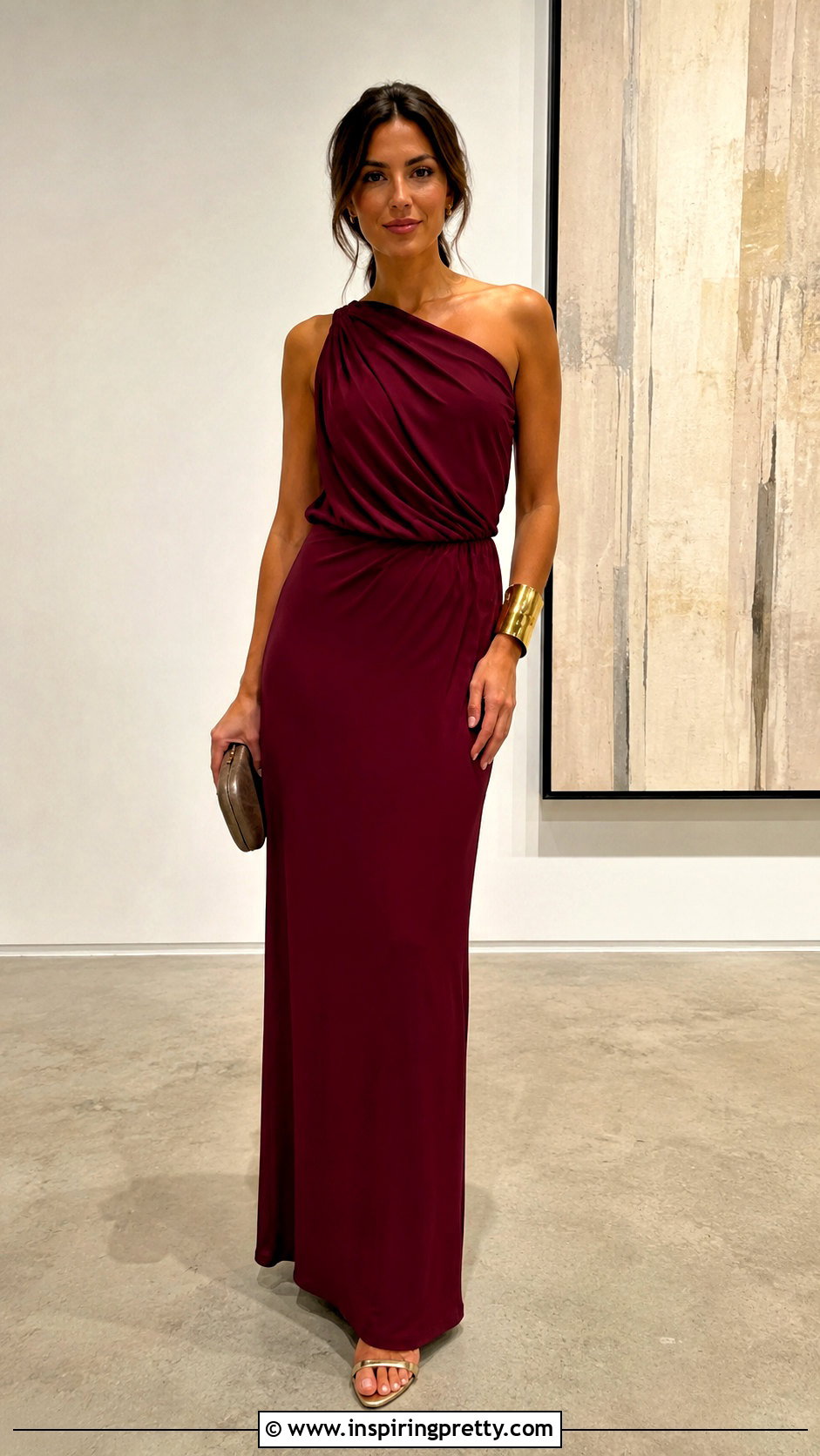 One Shoulder Black Tie Top With Column Skirt - 25 black tie tops for women