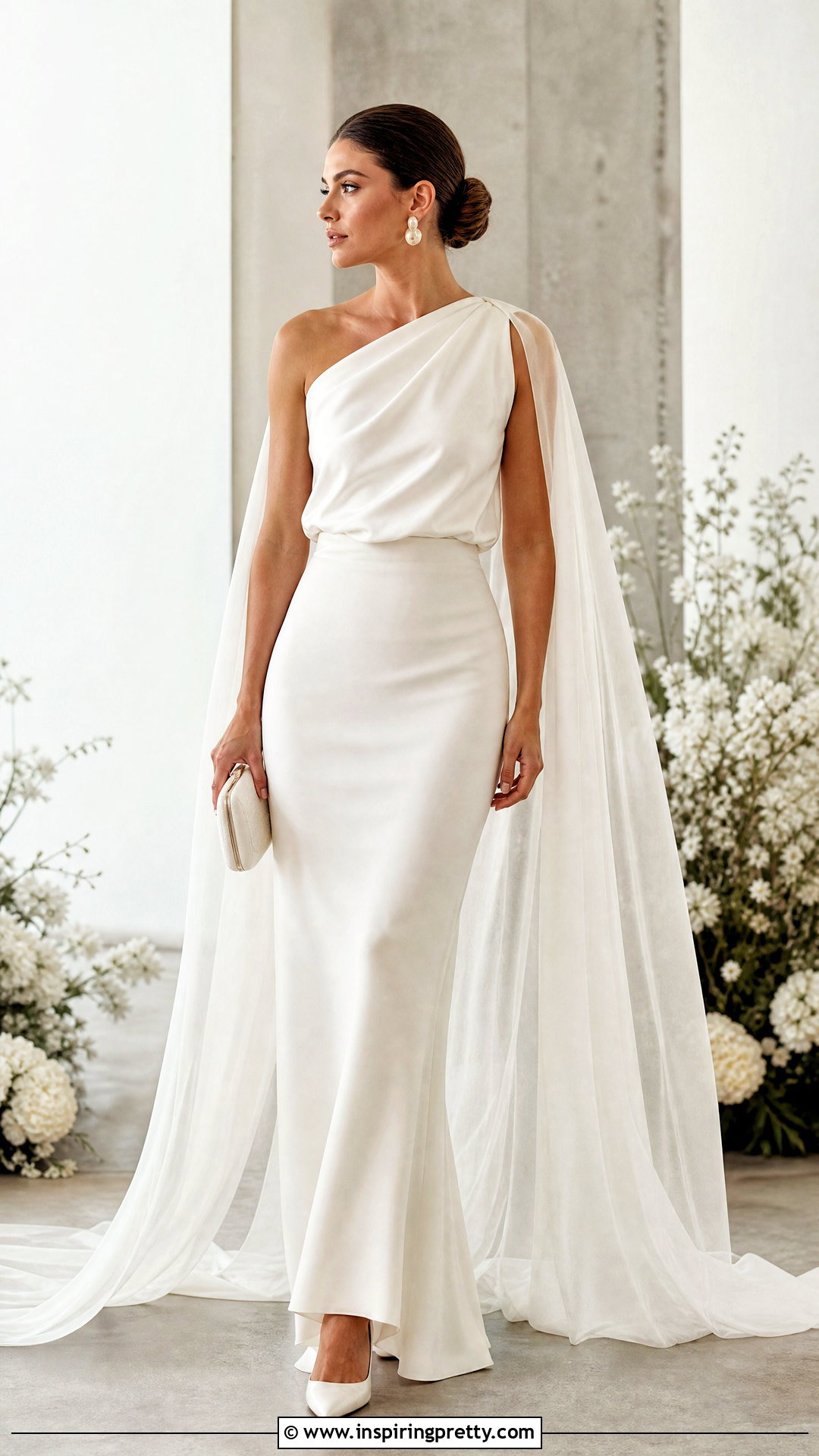 One Shoulder Bridal Top With Slim Skirt - 20 bridal top separates