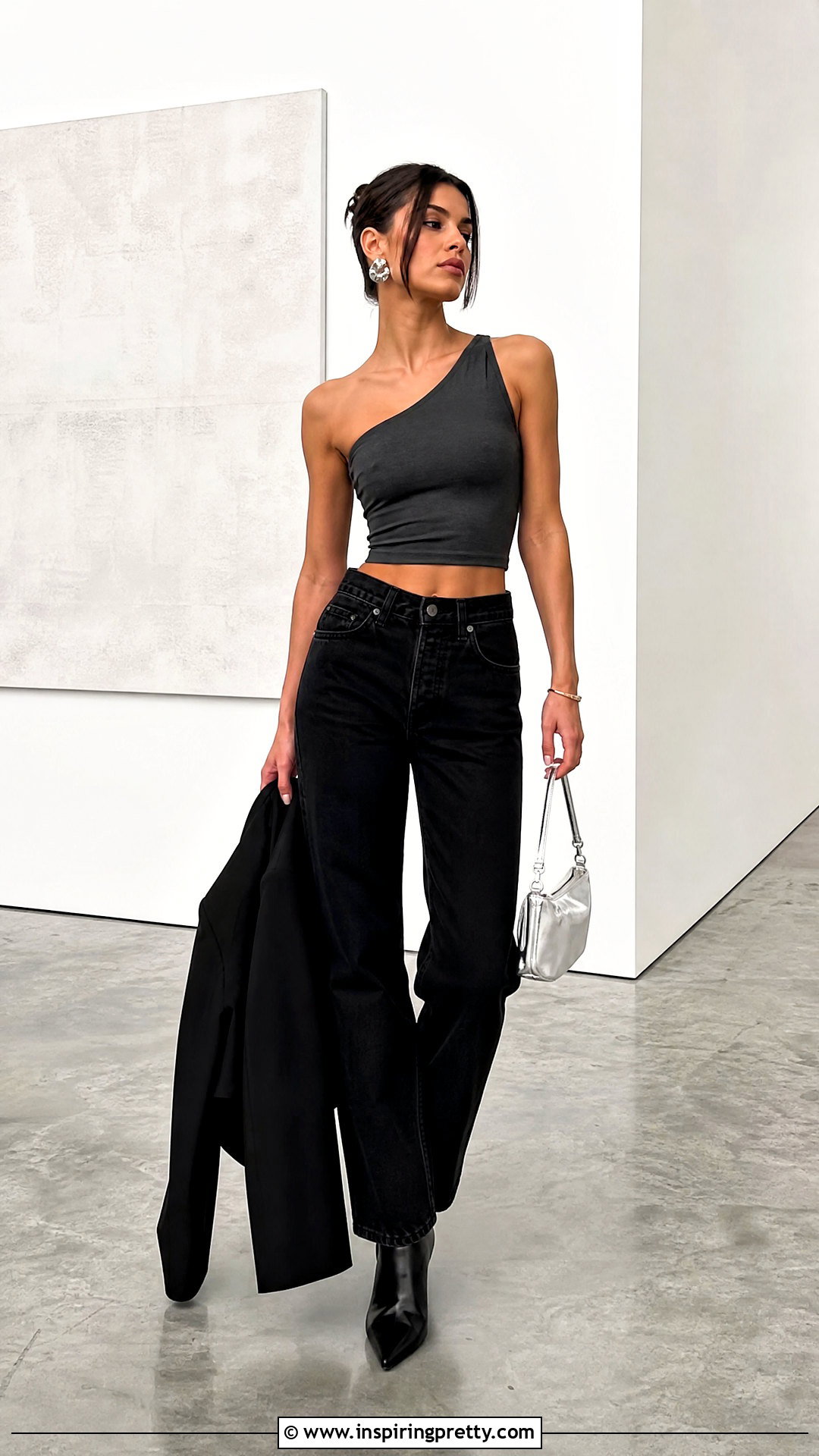 One Shoulder Crop Top And Black Jeans - 20 womens crop top and jeans