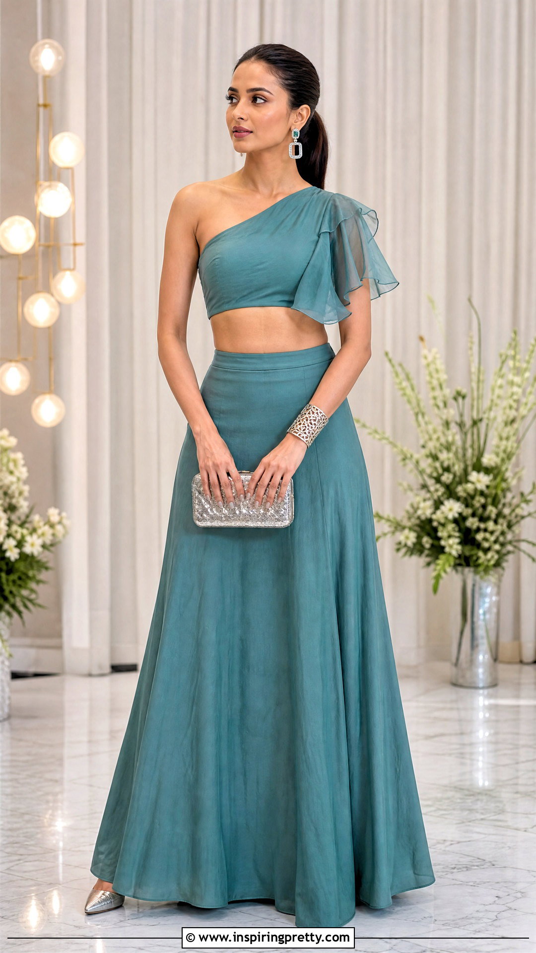 One Shoulder Crop Top Lehenga - 25 crop top lehenga new models