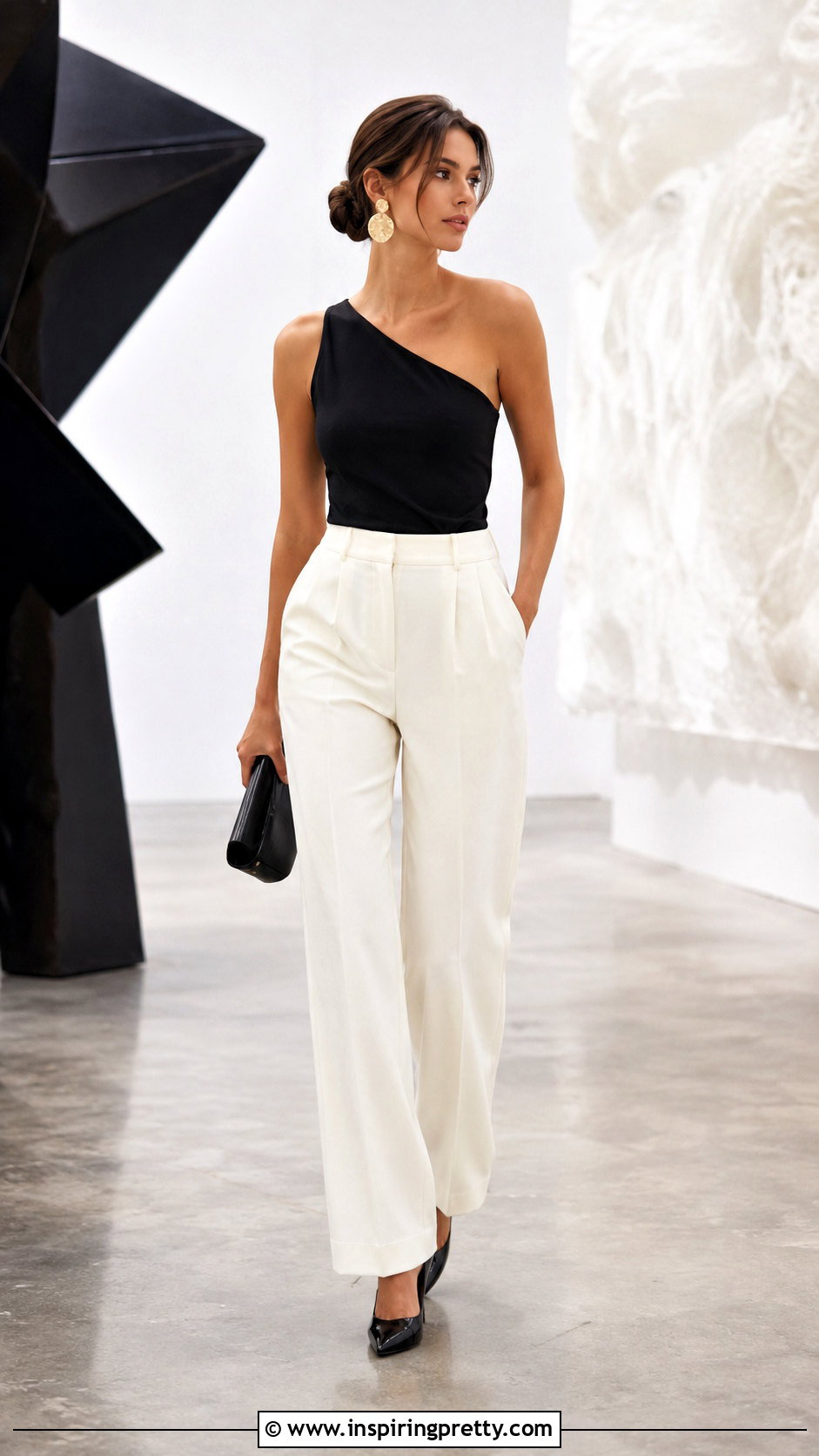 One Shoulder Tank Top With Tailored Pants - 50 tank tops women