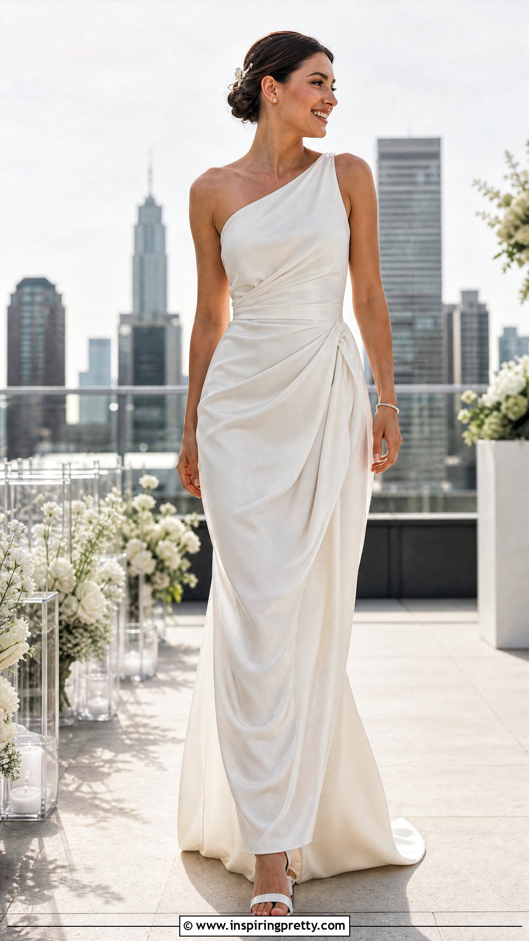 One Shoulder Top And Draped Wedding Skirt - 20 Wedding Skirt And Top Two Pieces