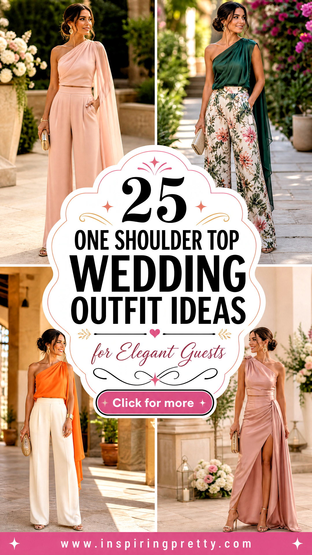 25 One Shoulder Top Wedding Outfit Ideas for Elegant Guests - 25 One Shoulder Top Wedding Outfit Ideas for Elegant Guests