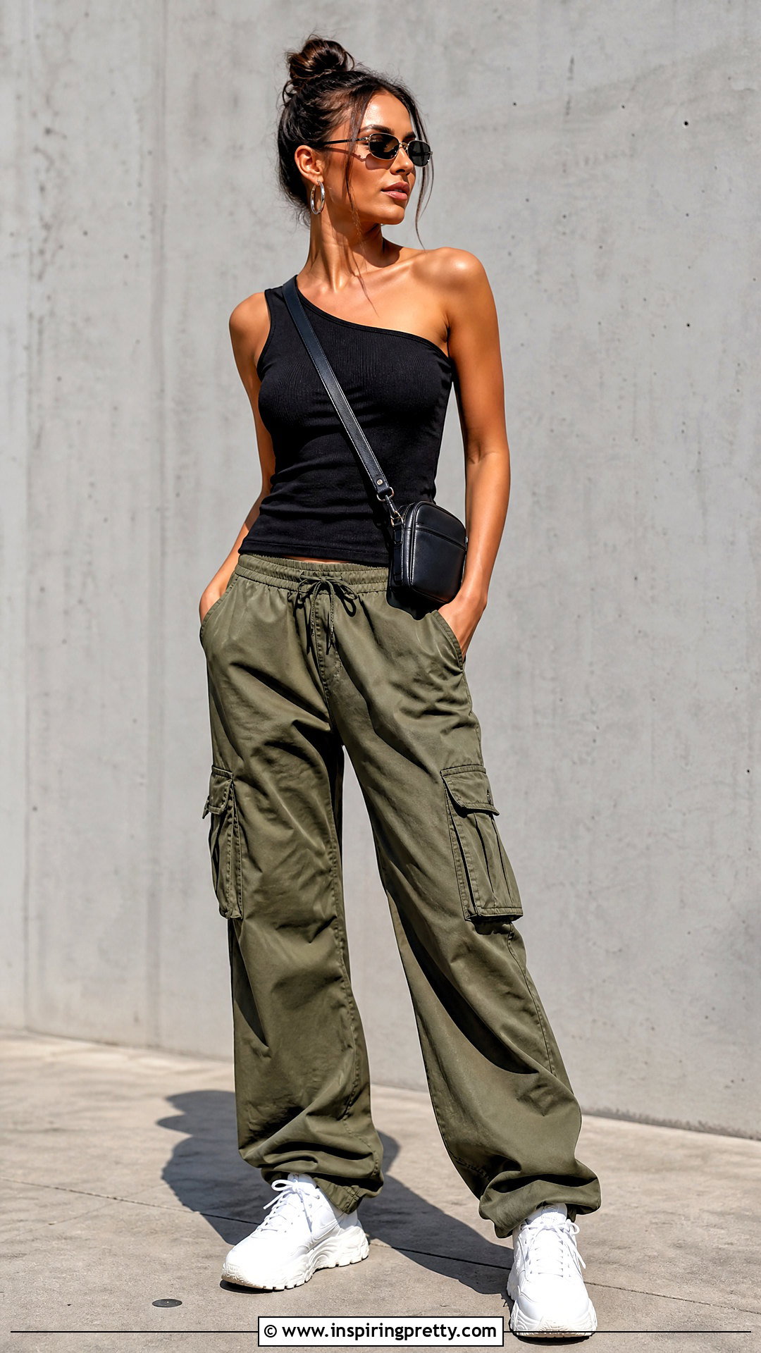 One Shoulder Top With Cargo Pants - 50 one side off shoulder top outfit ideas