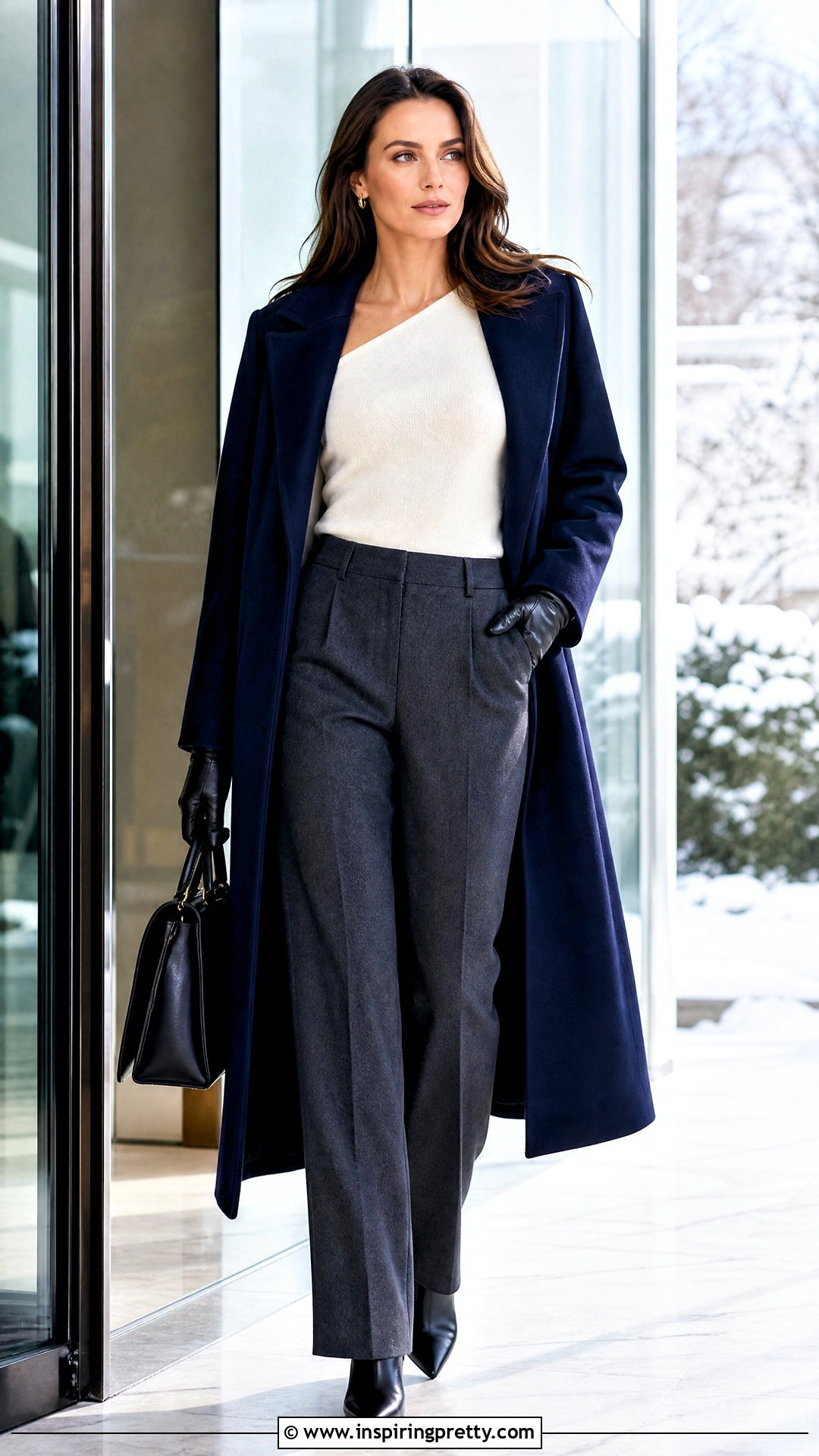 One Shoulder Top With Winter Trousers - 50 one shoulder top outfit ideas