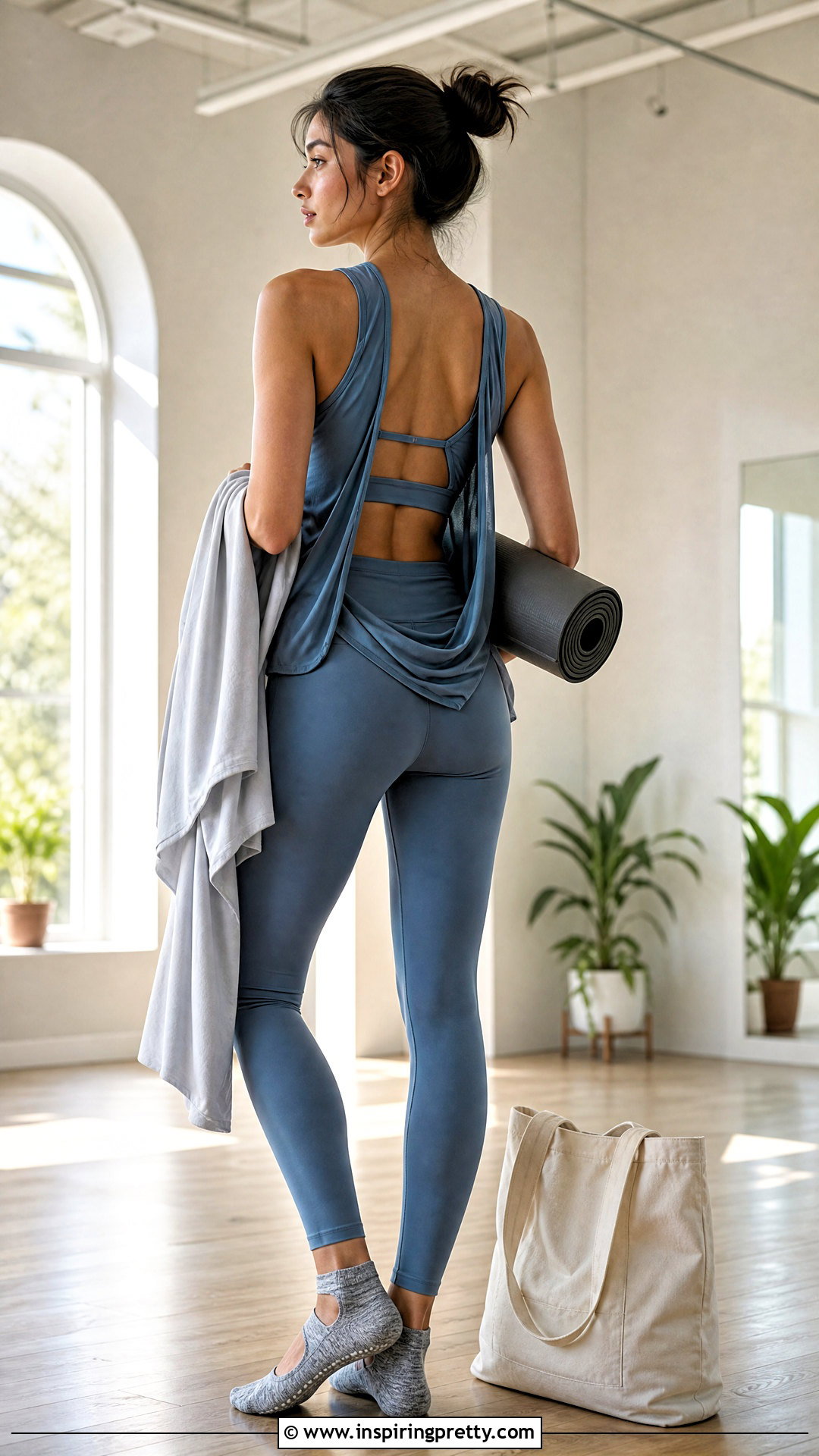 Open Back Active Top With Yoga Pants - 20 Open Back Active Top outfit ideas