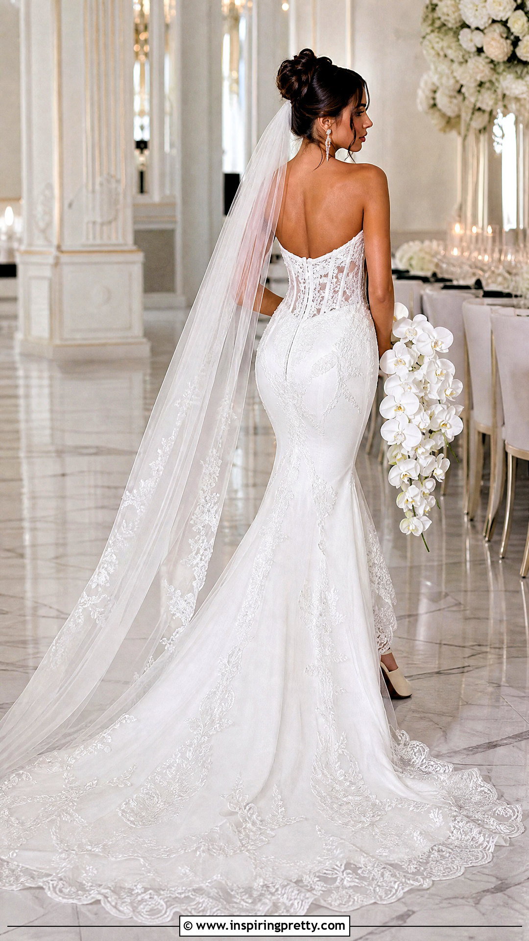 Open Back Corset Top Mermaid Wedding Dress - 20 corset top mermaid wedding dress outfit ideas