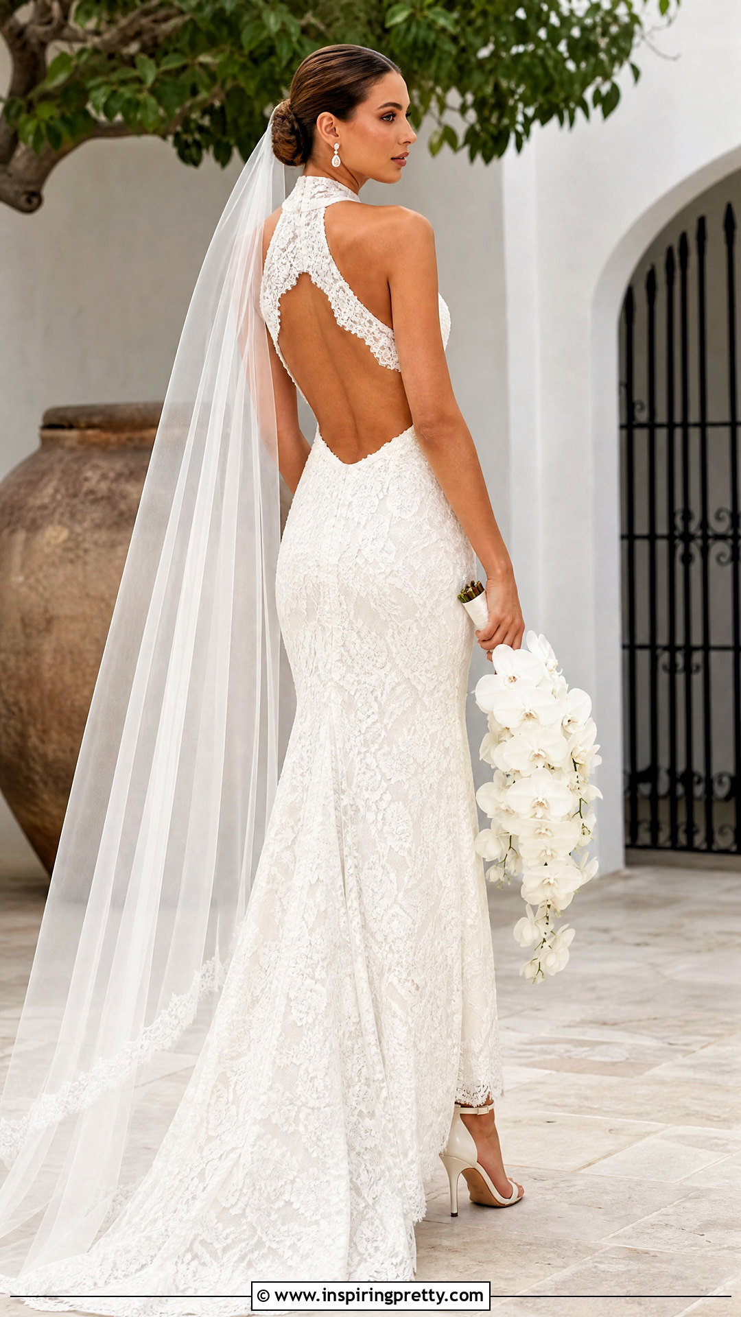 Open Back Lace Halter Wedding Dress - 25 Lace Halter Top Wedding Dress outfit ideas