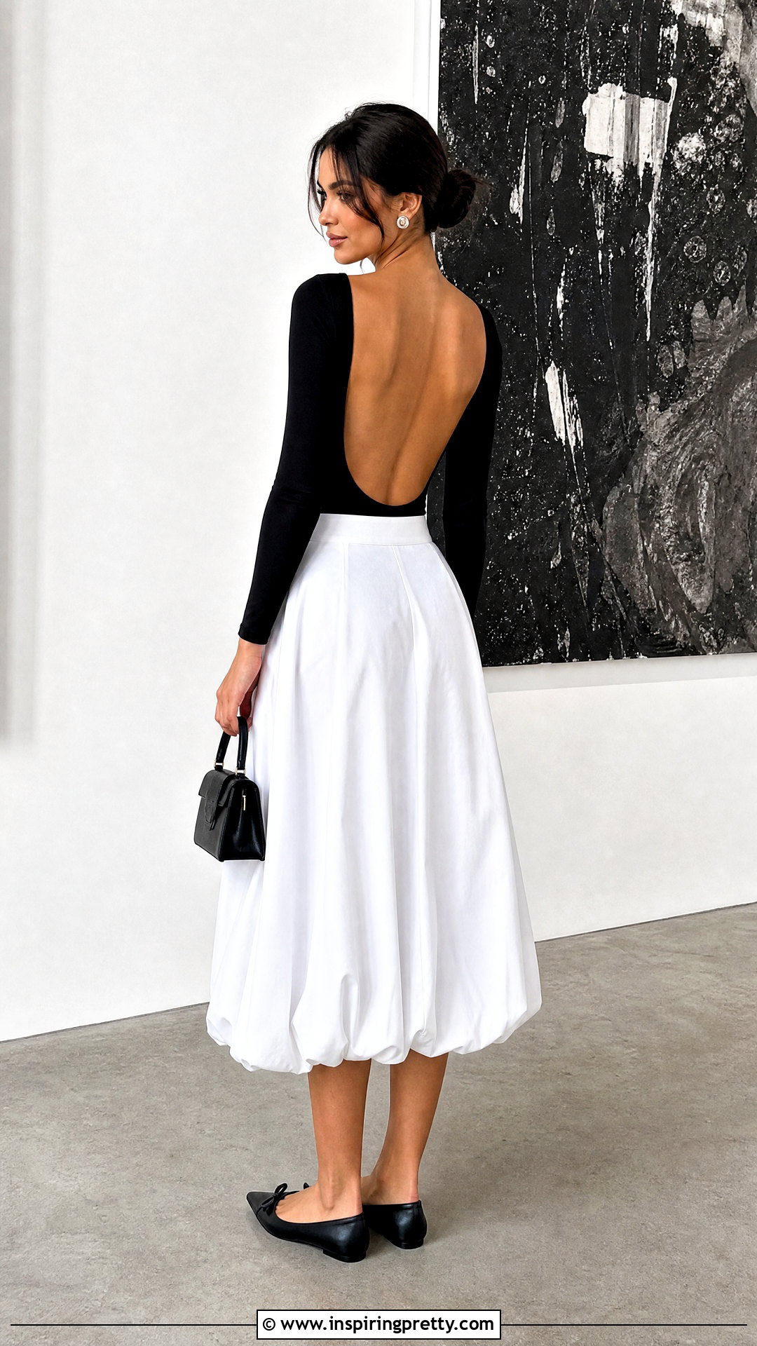 Open Back Top With A Bubble Hem Skirt - 50 open back top outfit ideas